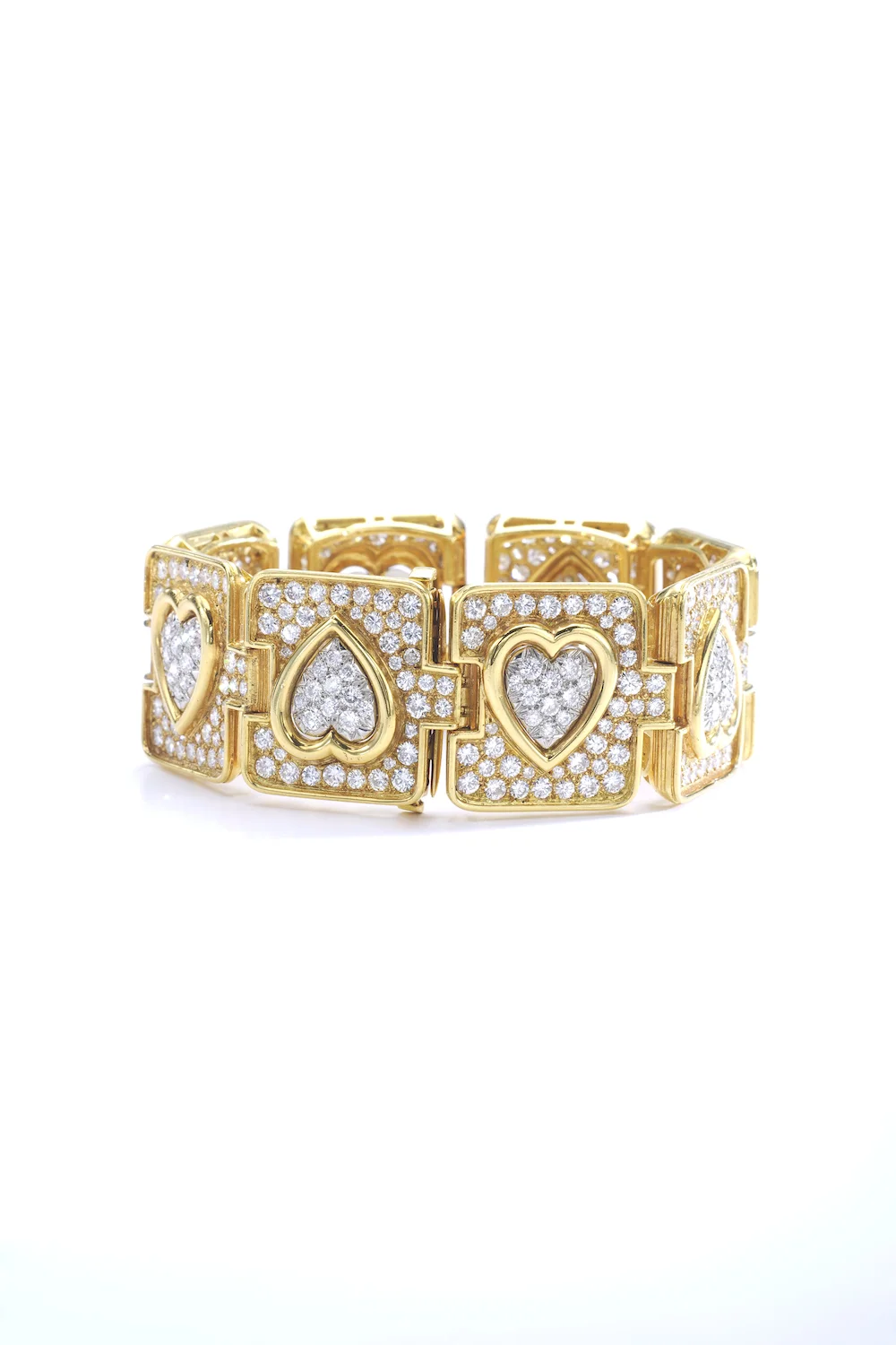 Iskenderian Bracelet Heart Diamond Platinum Gold A16763.jpeg