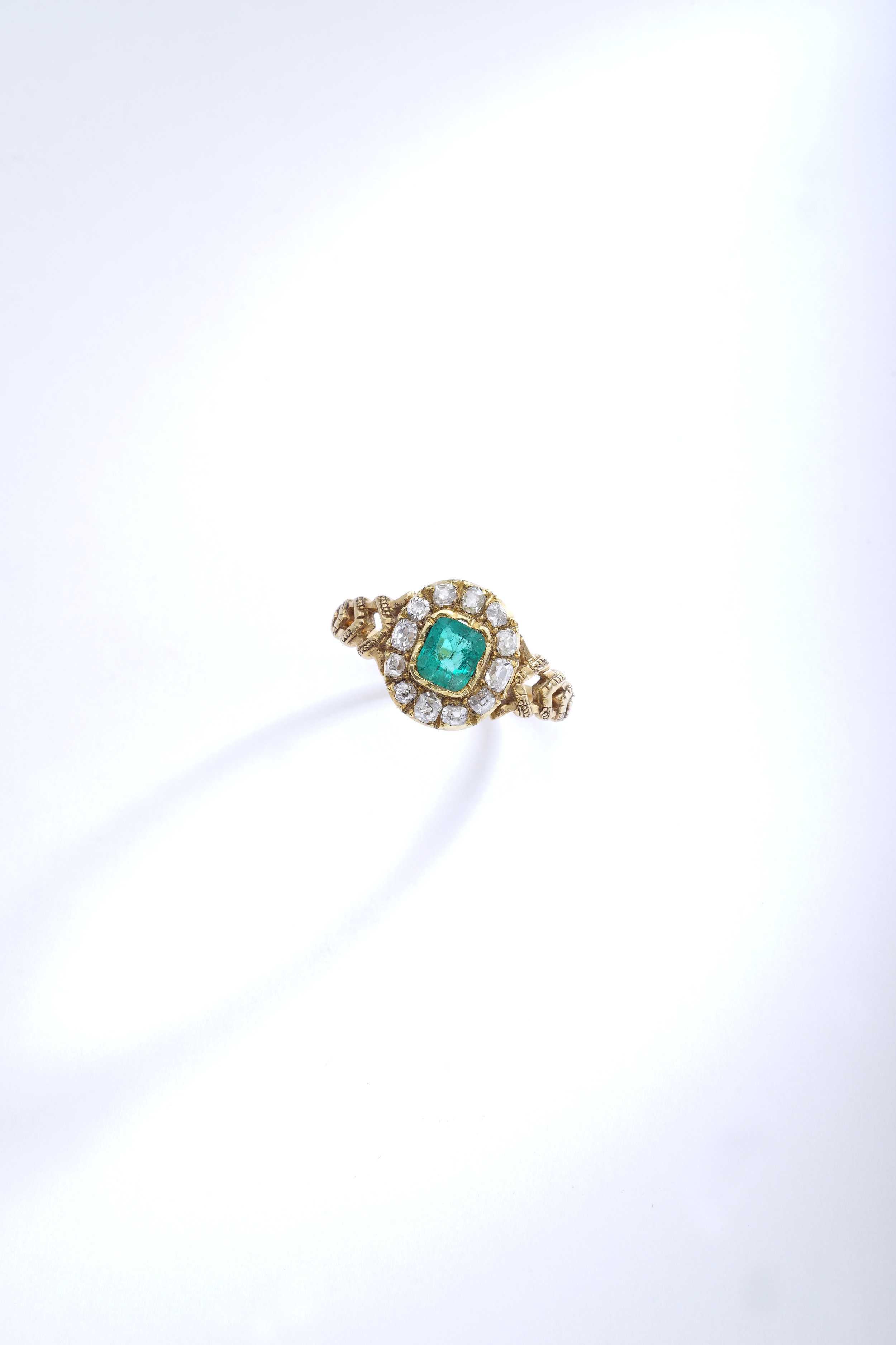 Iskenderian Ring Antique Emerald Diamond Gold.jpeg