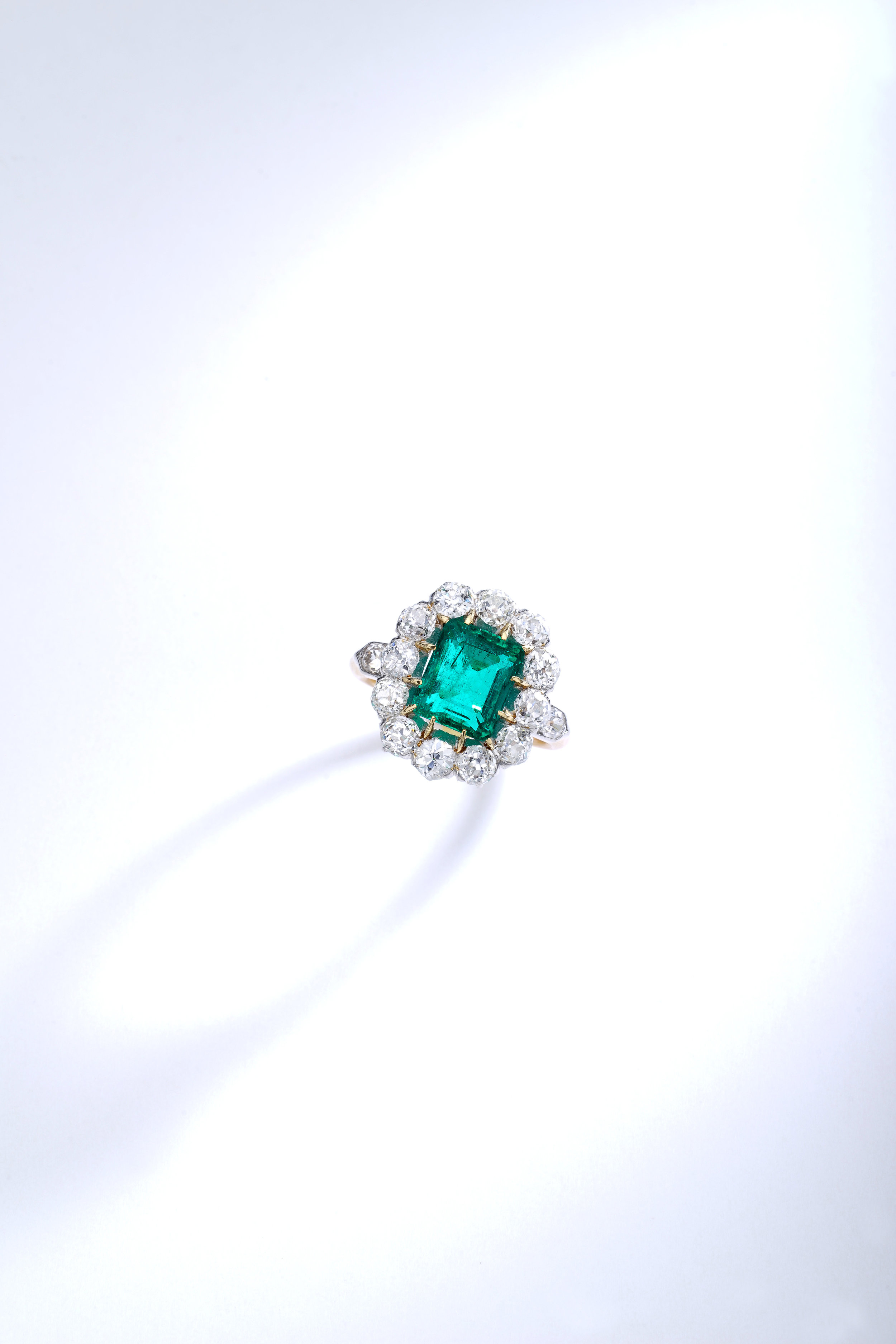 Iskenderian Ring Antique Emerald Colombian Diamond .jpeg
