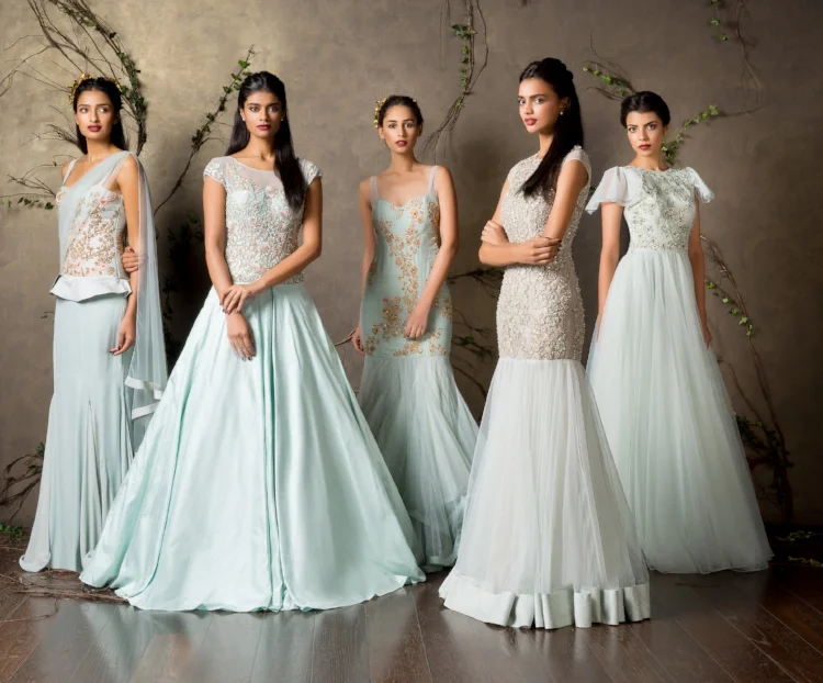 A variety of beautiful styles in flattering bridal pastels.
