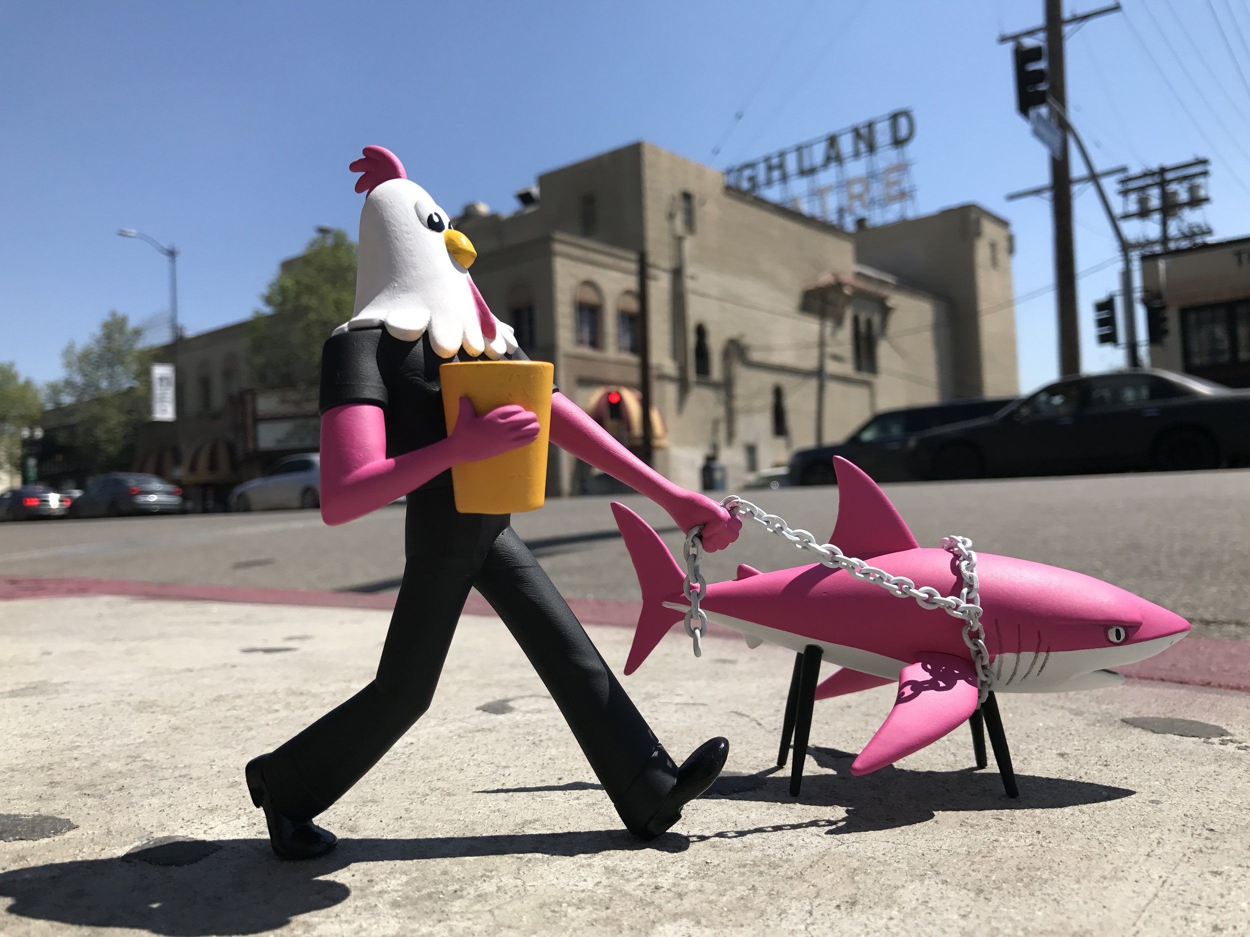 Chicken Boy and Zeppelin Music Shark Around Highland Park.