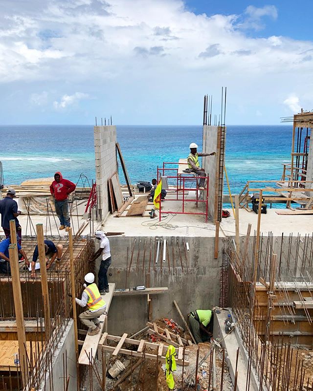 Future entry foyer. Oil Nut Bay Residence, Virgin Gorda, BVI.
.
.
.
#architecture #design #construction #interiordesign #BVI #caribbean #beach #villa #luxury #realestate #concrete