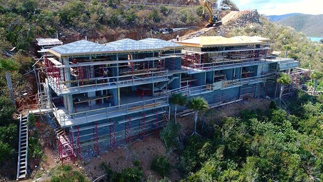 Construction on our Oil Nut Bay Residence is moving along! .
.
.
#architecture #caribbean #design #construction #beachhouse #BVI #beach #villa #interiordesign