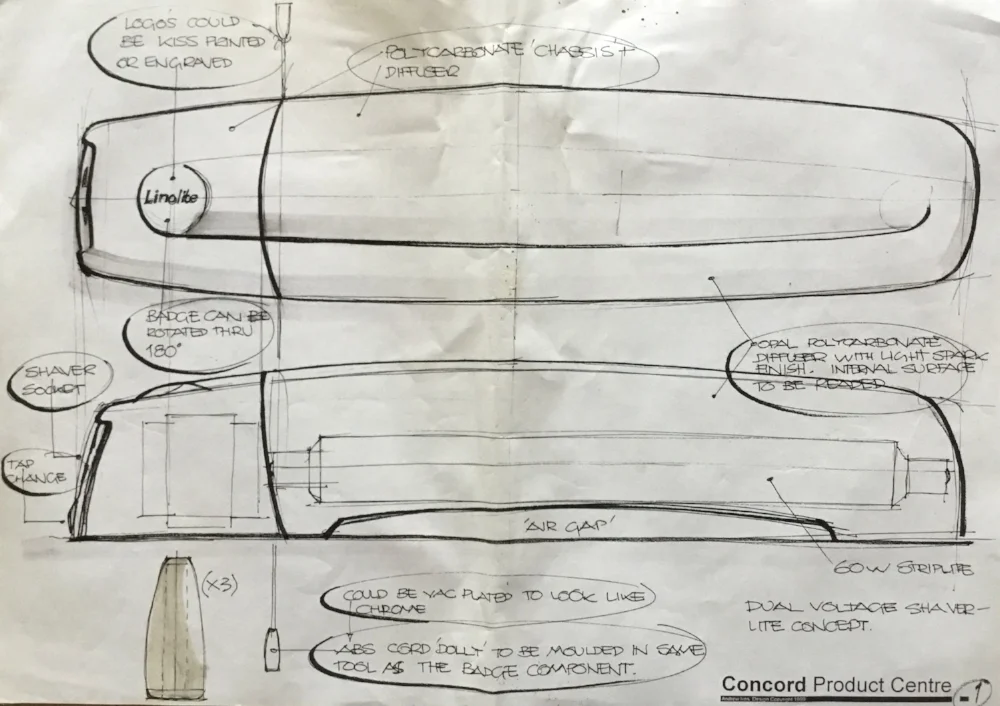 One of the original concept sketches for the Elan