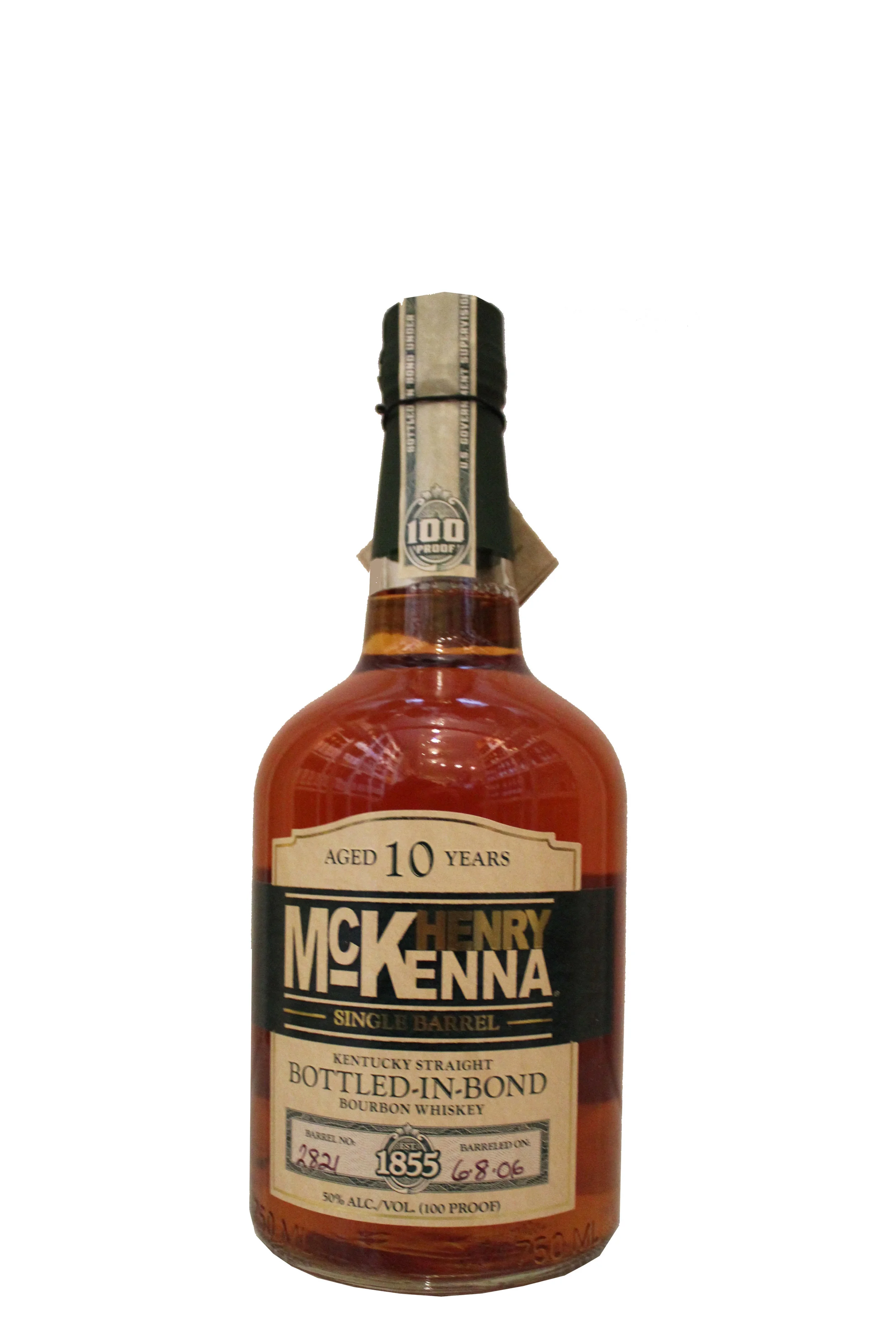 10-year Bourbon Whiskey, Henry Mckenna, Kentucky