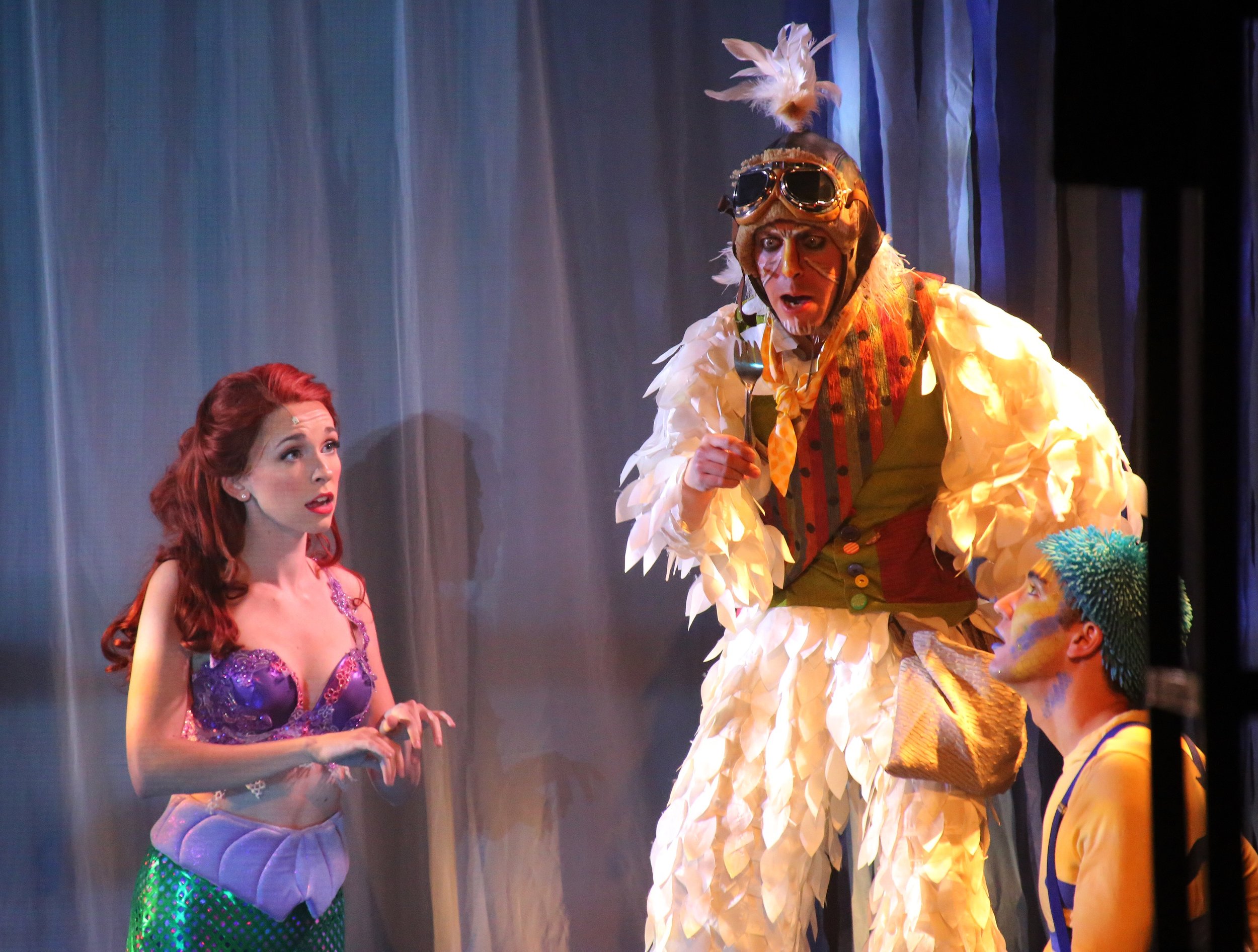 Ariel, Scuttle (Chuckie Dixon), and Flounder (Matt Dornemann)