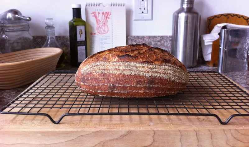 Spelt Country Bread with Roasted Garlic and Polenta