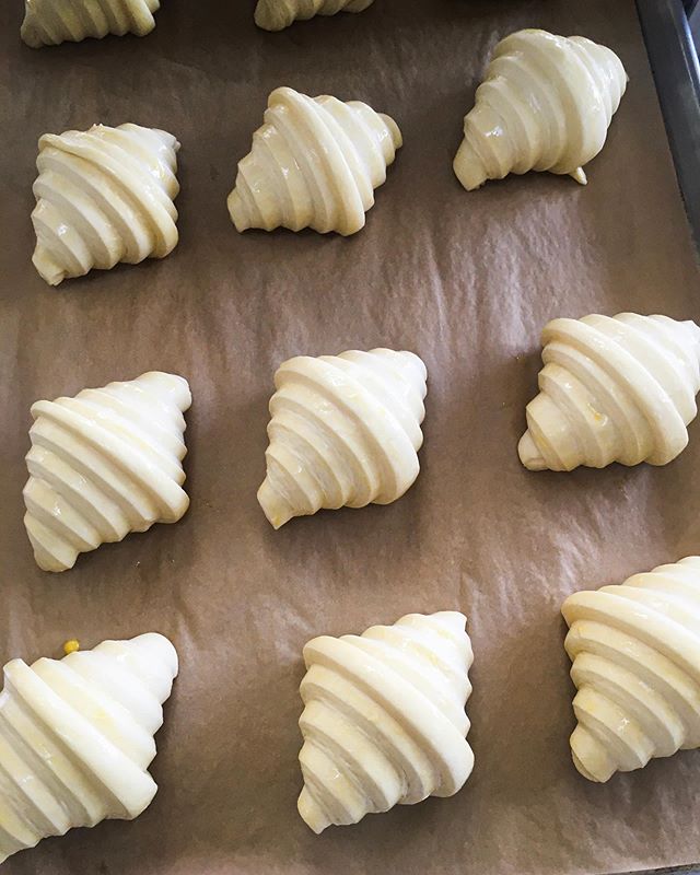 Croissants from viennoiserie class I taught last week @sfcooking. Some talented croissant shapers in that class!
#viennoiserie #croissants #baking #bakingclass #croissantclass #viennoiserieclass #sfcooking