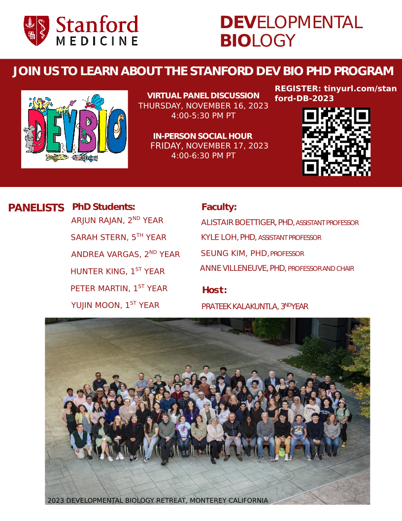 Developmental Biology PhD Program at Stanford - Virtual