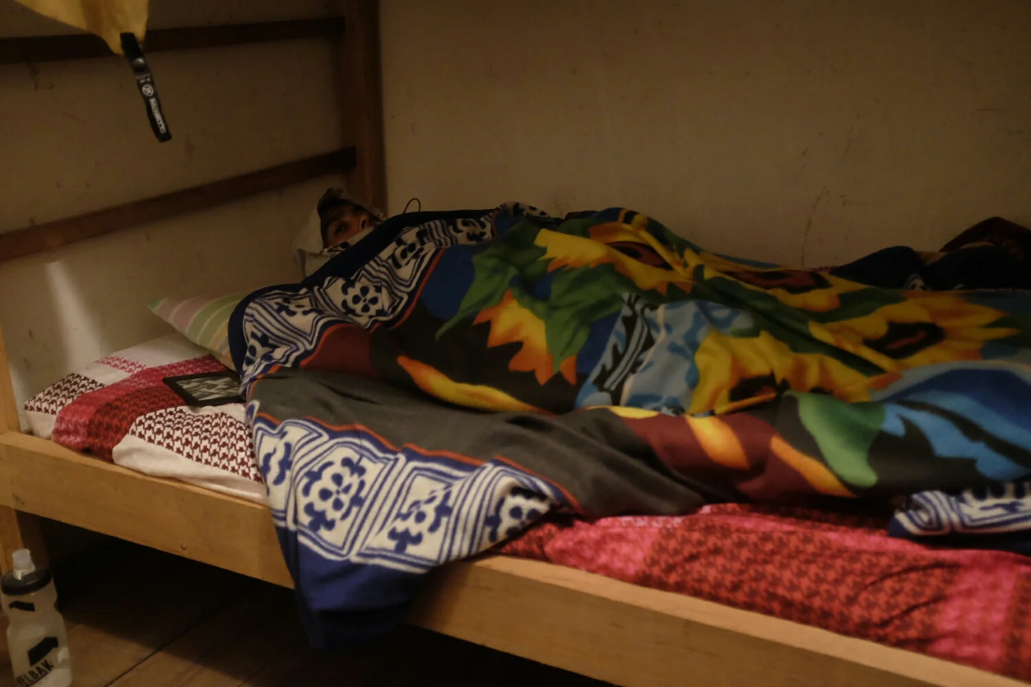 Omar as ready as he can be for sleeping at 3,900 meters above sea level.