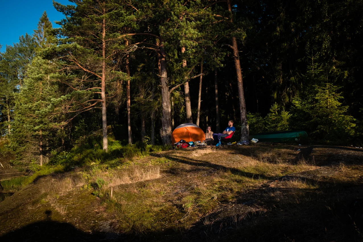 Teltplass ved Farris.