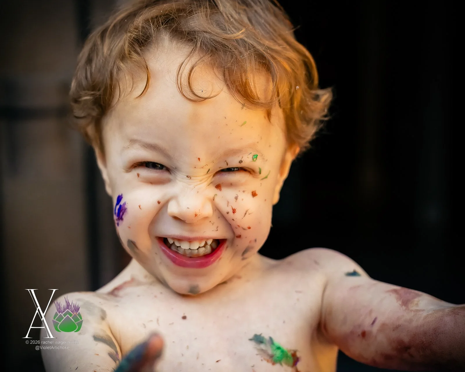 Paint-Splattered Boy