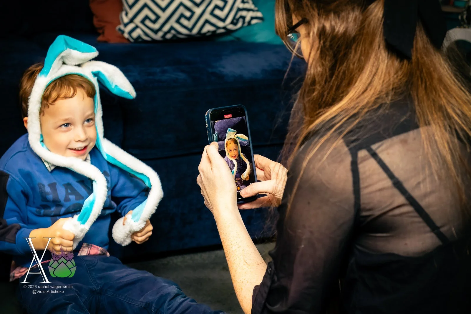 Young Boy Poses for Easter Photo