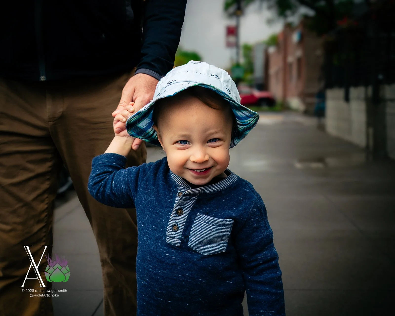 Young Boy Walks with Adult