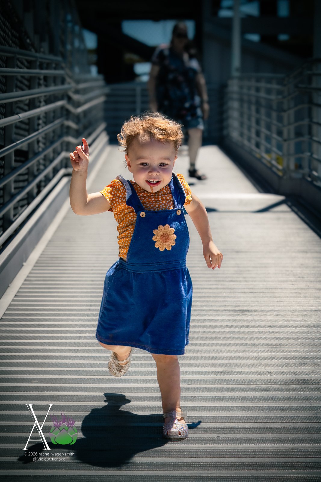 Young Girl Runs Down Ramp