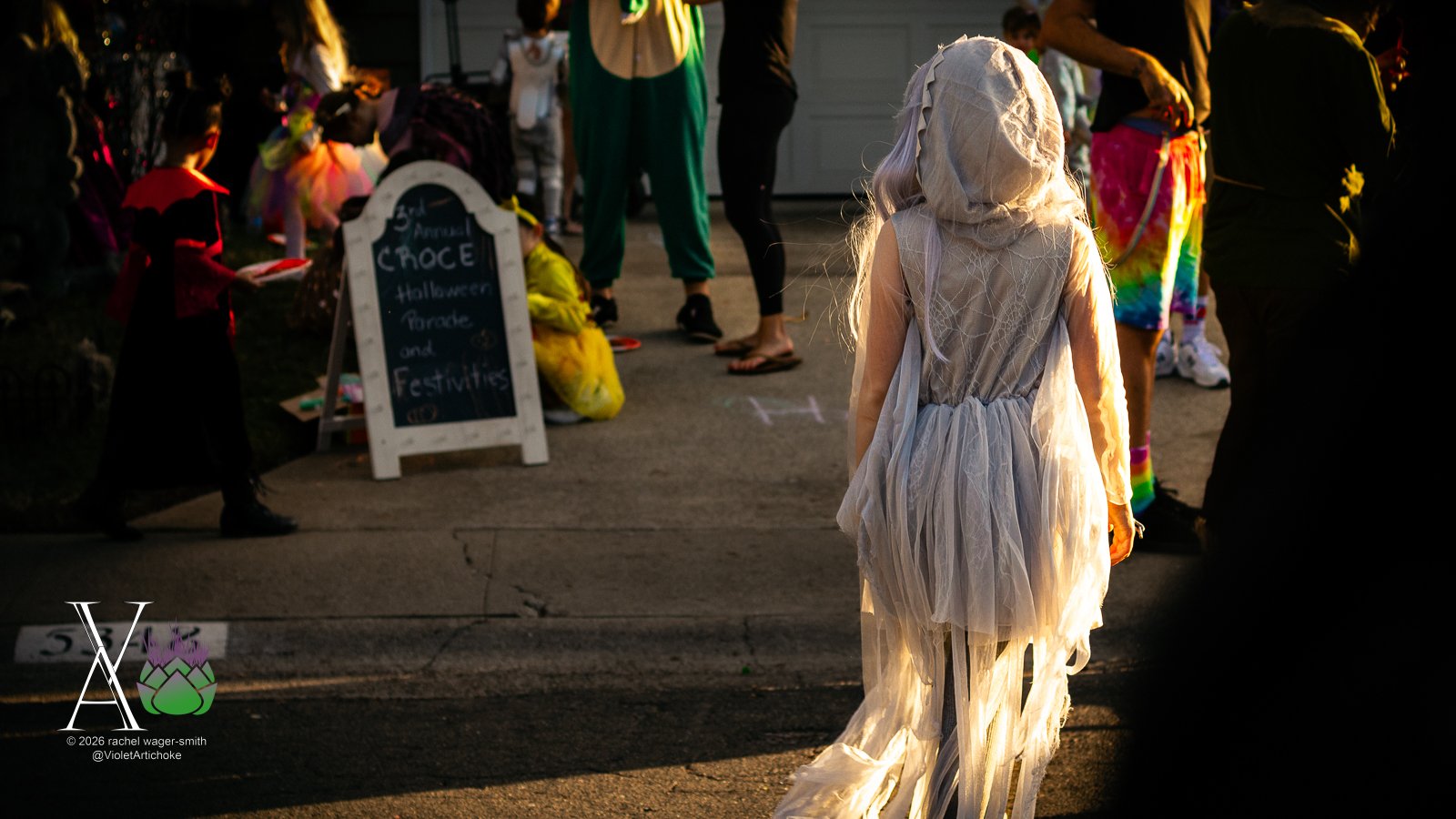 Young Girl Walks Away on Halloween