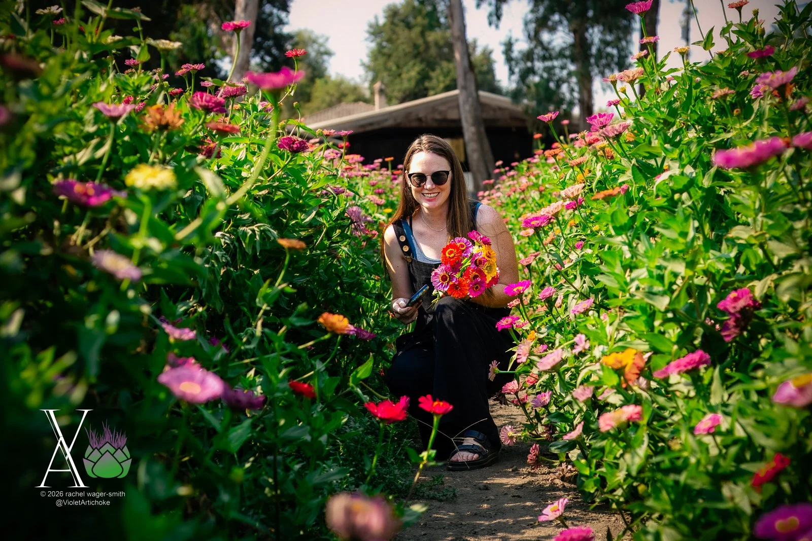 Woman with Zinnias