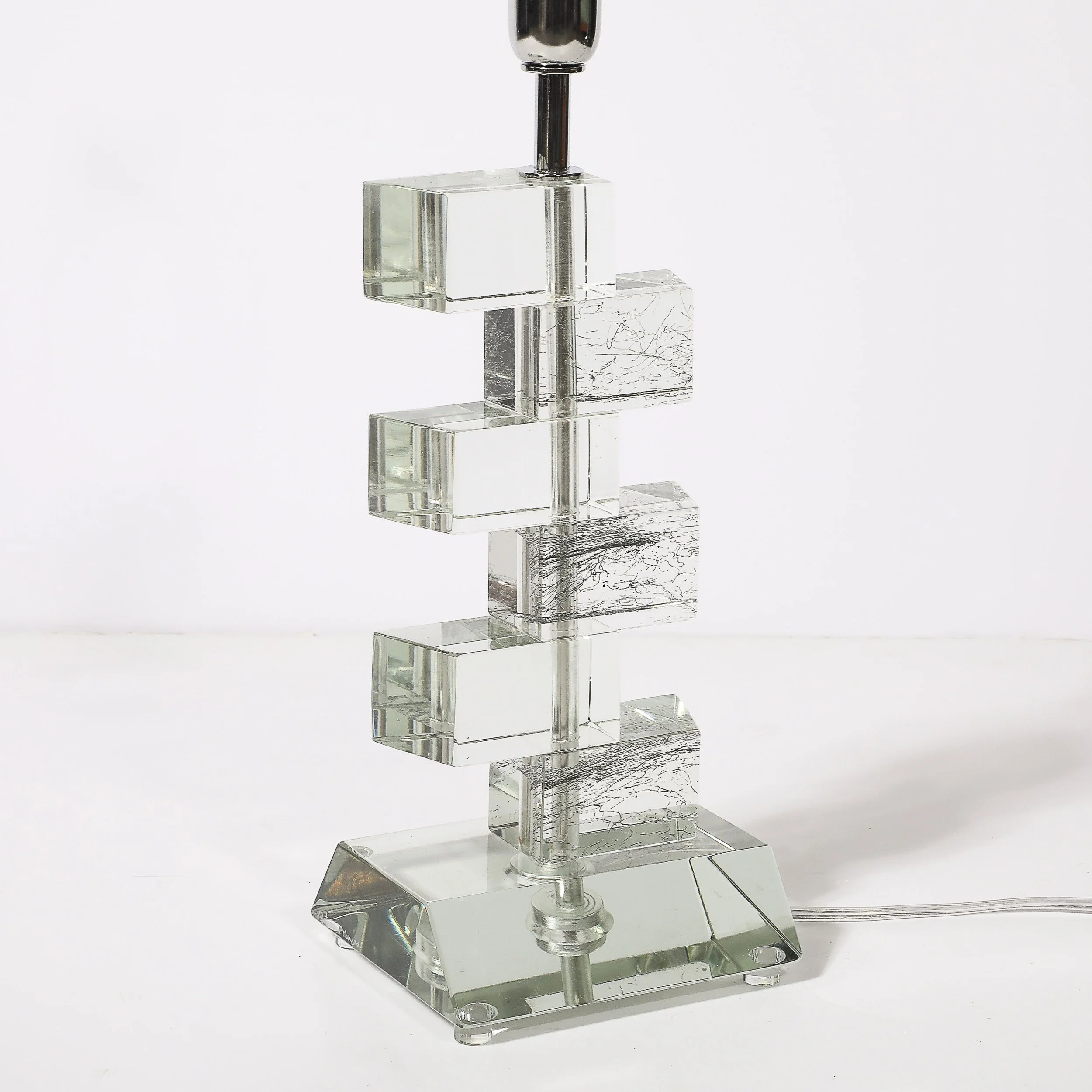 Modernist Hand-Blown Murano Stacked & Faceted Trapezoidal Glass Table Lamps - High Style Deco 8.jpg