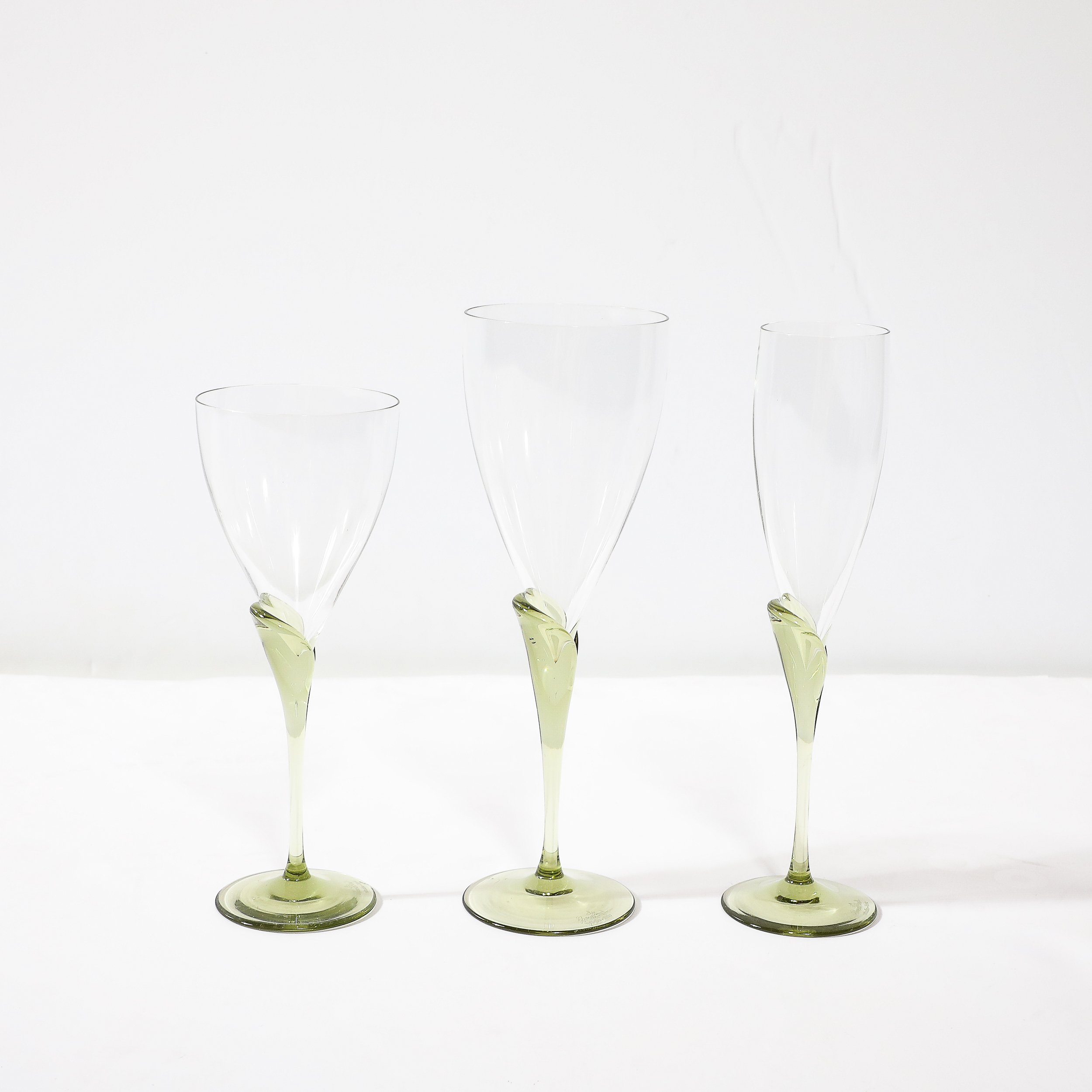 Set of 36 Papyrus Pattern Rosenthal Water, Wine and Champagne Crystal Stemware - High Style Deco 11.jpg