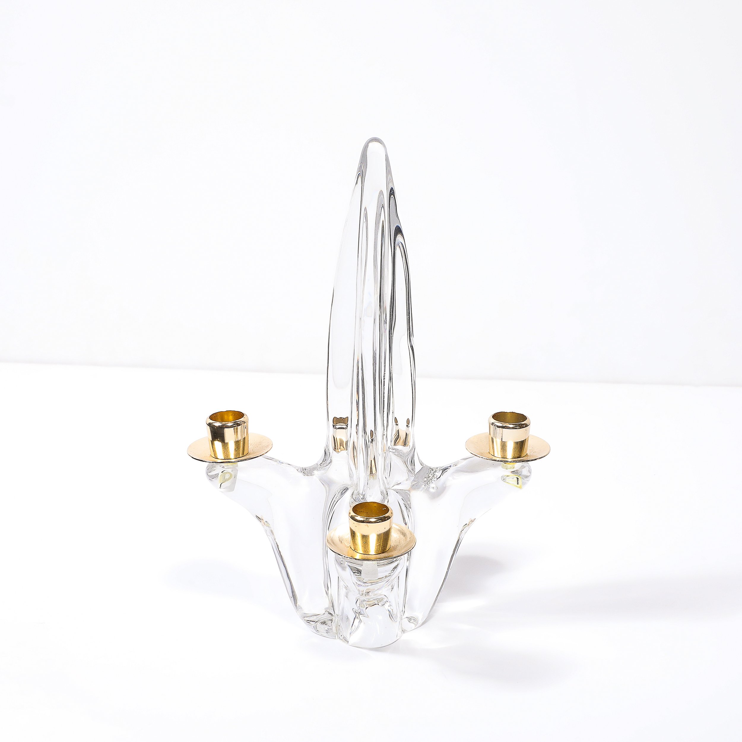 Pair of Mid-Century Crystal & Brass Amorphic 4 Arm Candelabra Signed Schneider - High Style Deco 6.jpg