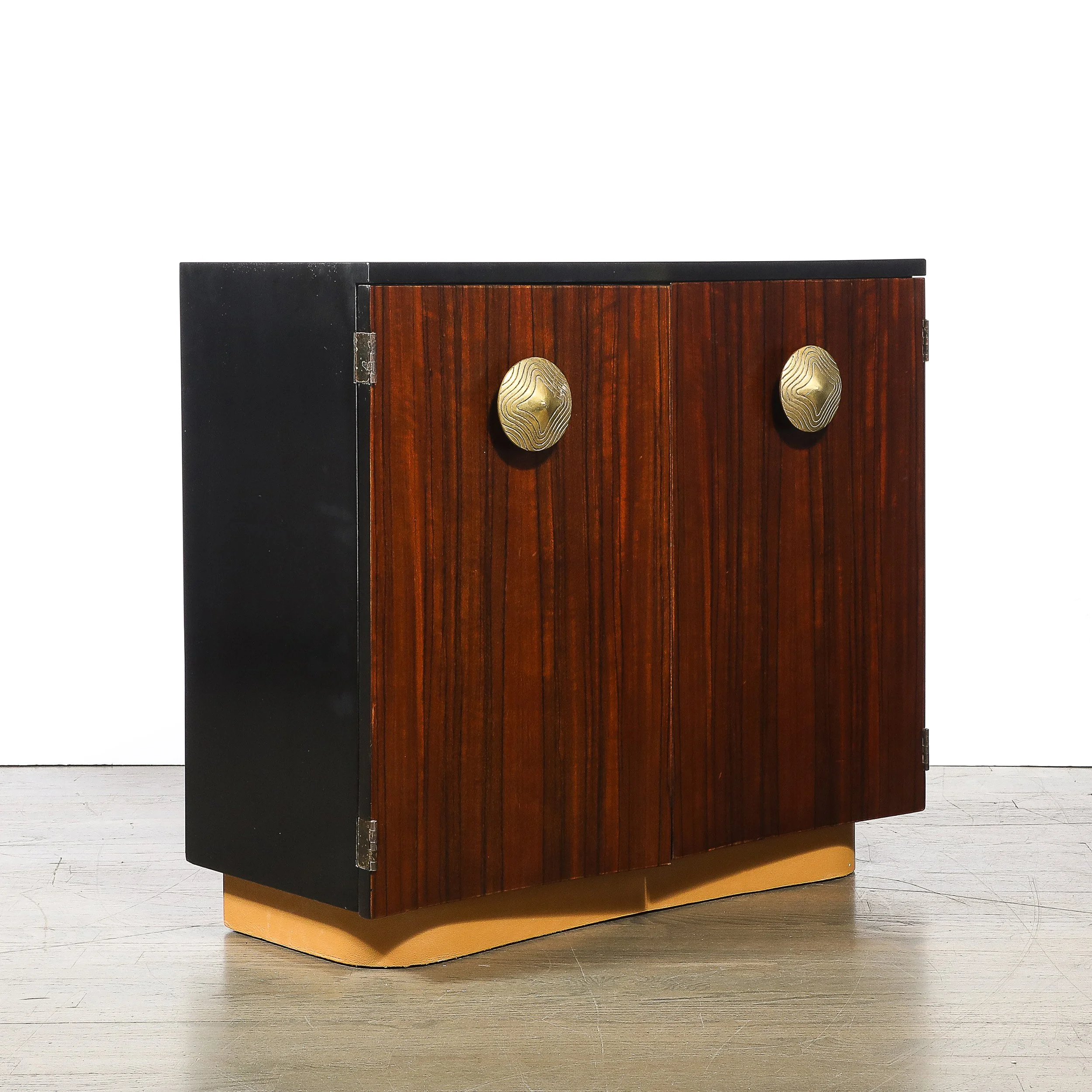 Art Deco Brass Pulls & Leather Wrapped Base Paldao Wood Cabinet by Gilbert Rohde Black Lacquer - High Style Deco 13.jpg