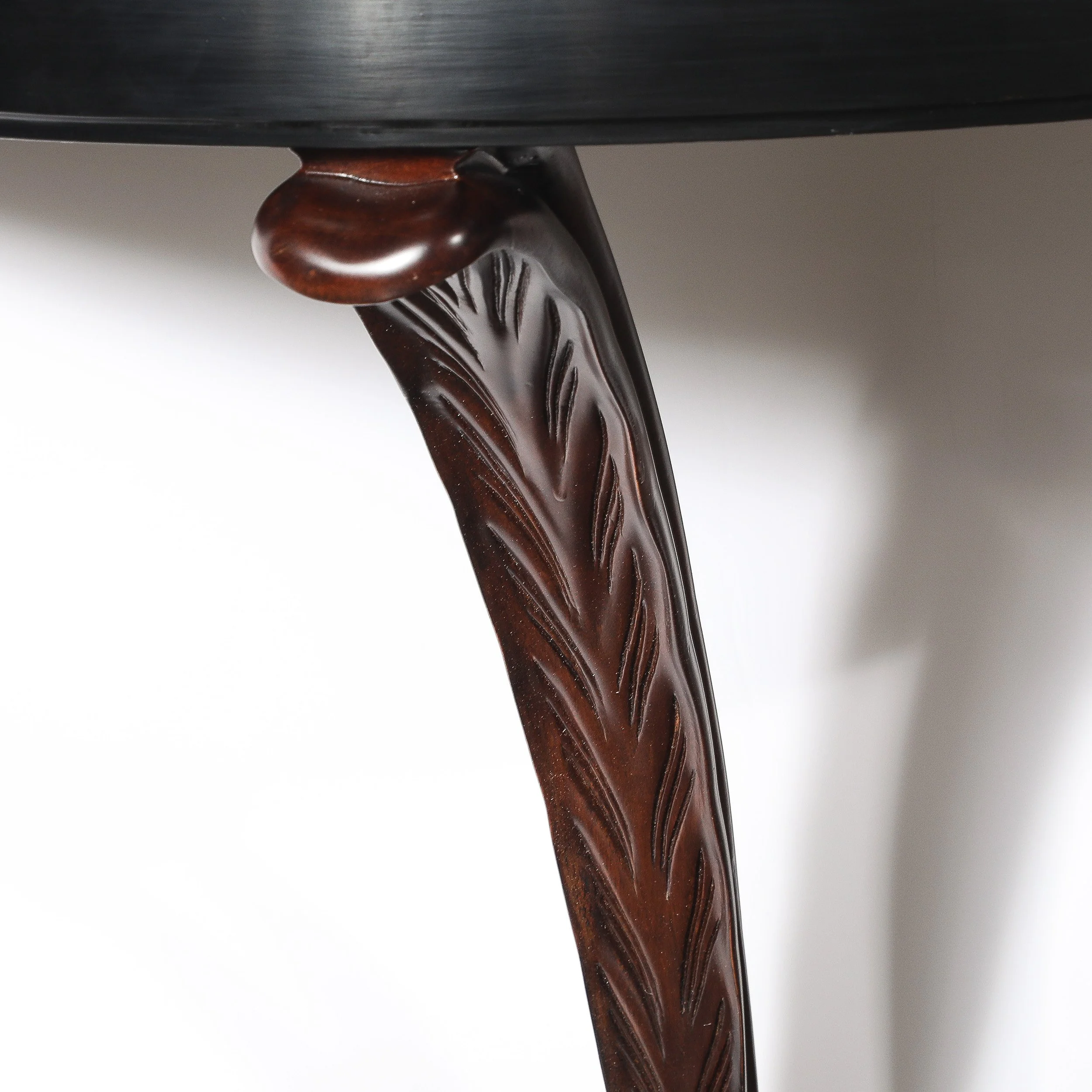 Art Deco Ebonized Walnut Wall Console W: Acanthus Supports by Grosfeld House - High Style Deco 12.jpg
