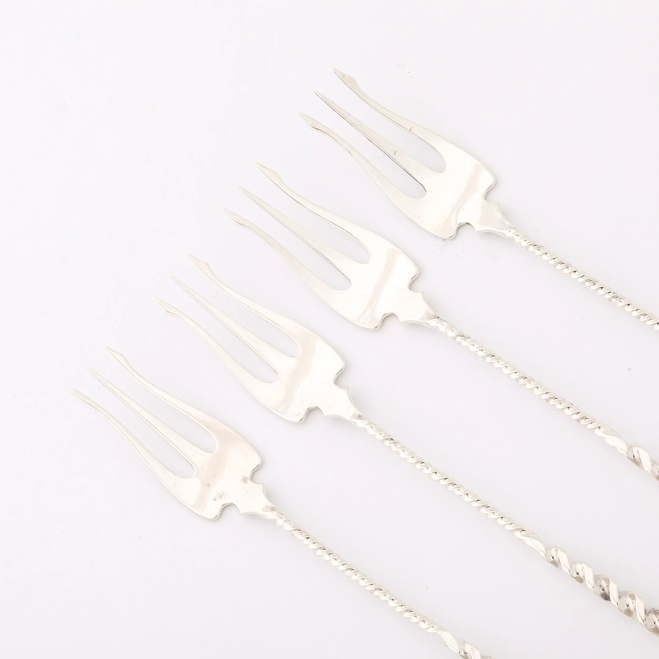 Set of 4 Arts & Crafts Sterling Silver Cocktail Forks by Whiting Manufacturing - High Style Deco 3.jpg