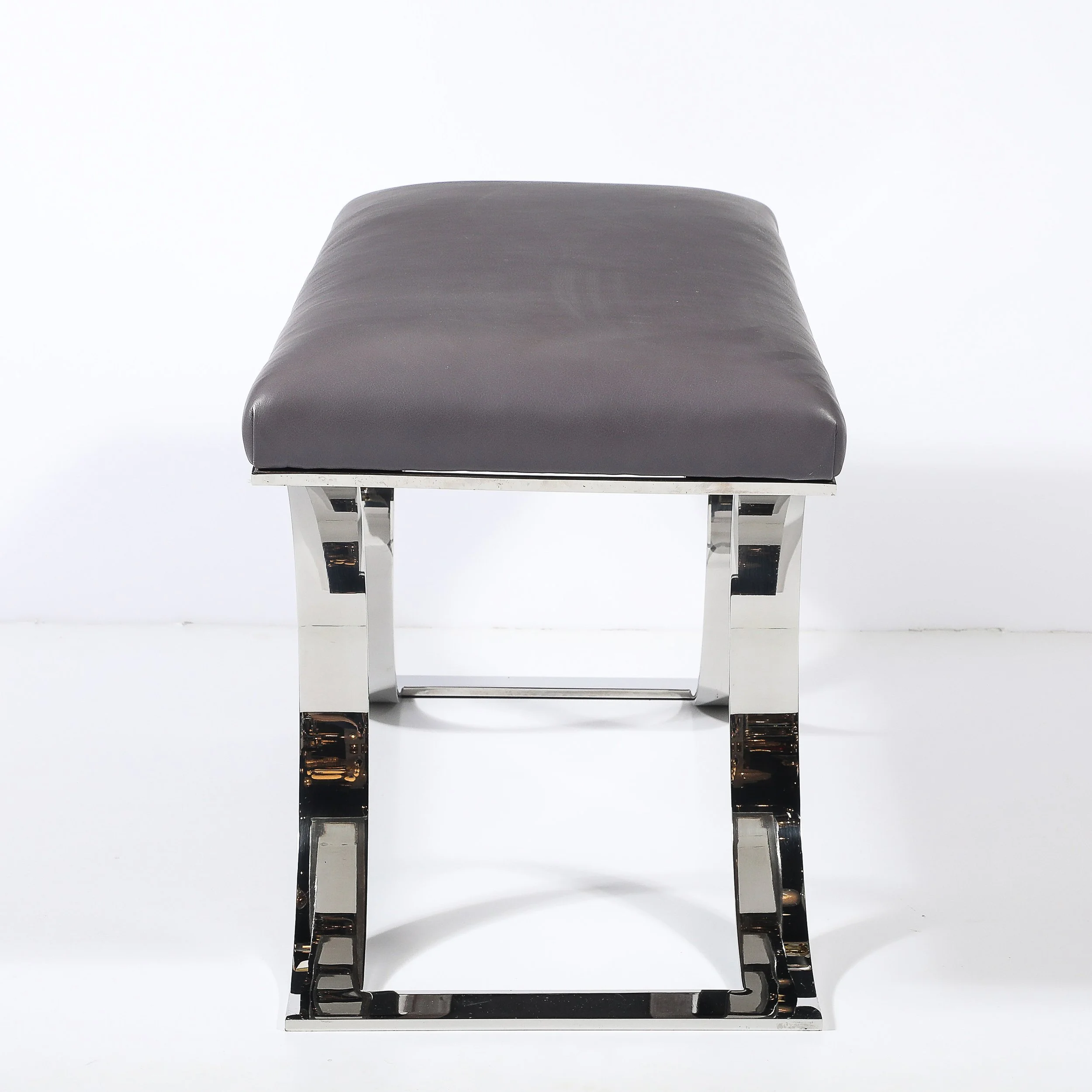 Mid-Century Stainless Steel & Holly Hunt Leather JMF Bench by Karl Springer - High Style Deco 4.jpg