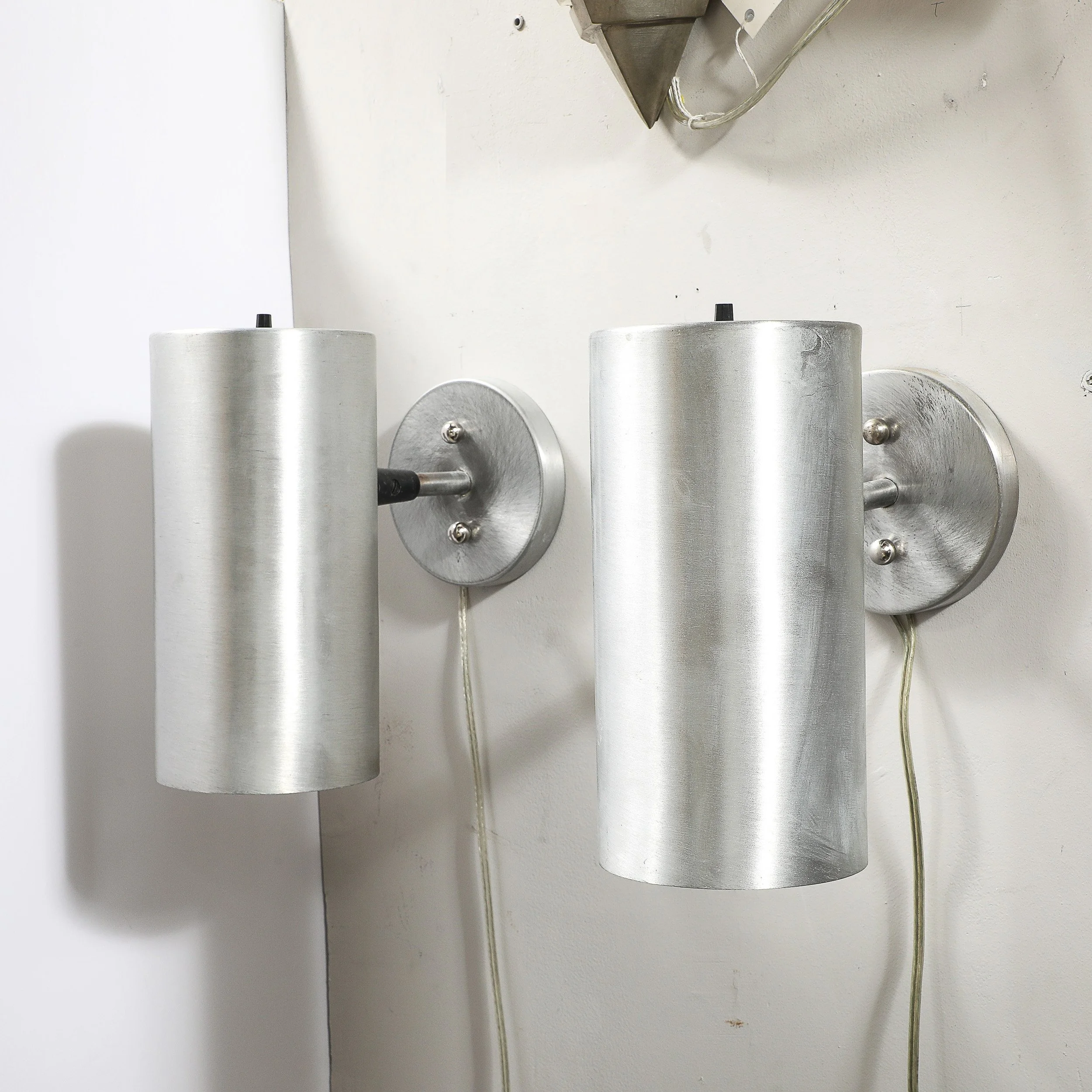 Mid-Century Modernist Brushed Aluminum Cylindrical Sconces by Lightolier - High Style Deco 2.jpg