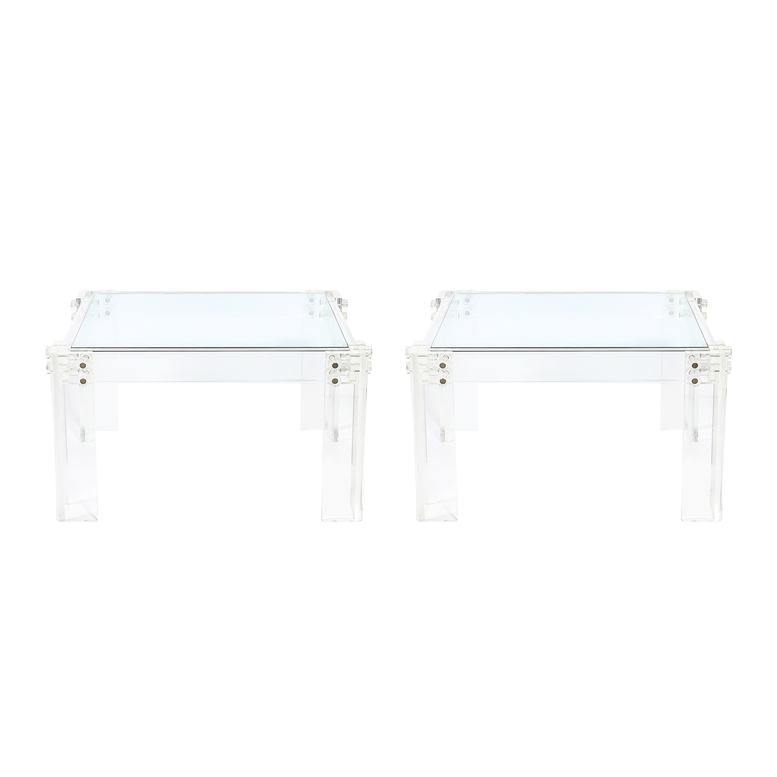 Pair of Mid-Century Modernist Rectilinear Lucite & Glass Side:End Tables  - High Style Deco.jpg