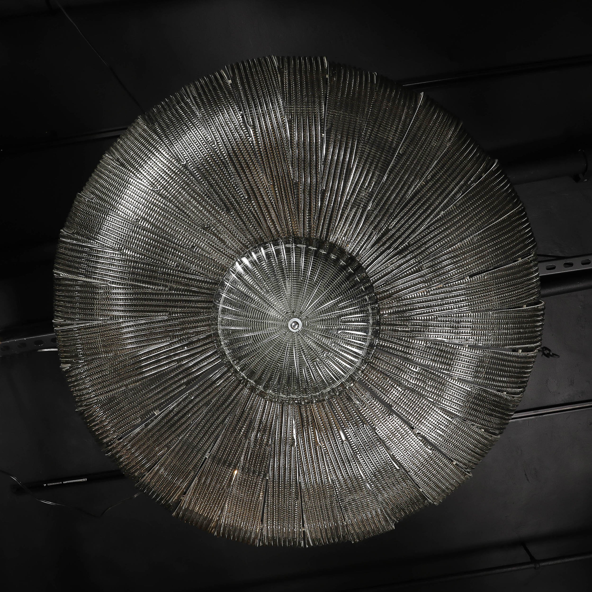 Monumental Modernist Hand-Blown Murano Reeded & Smoked Glass Flush Mount - High Style Deco 20.jpg