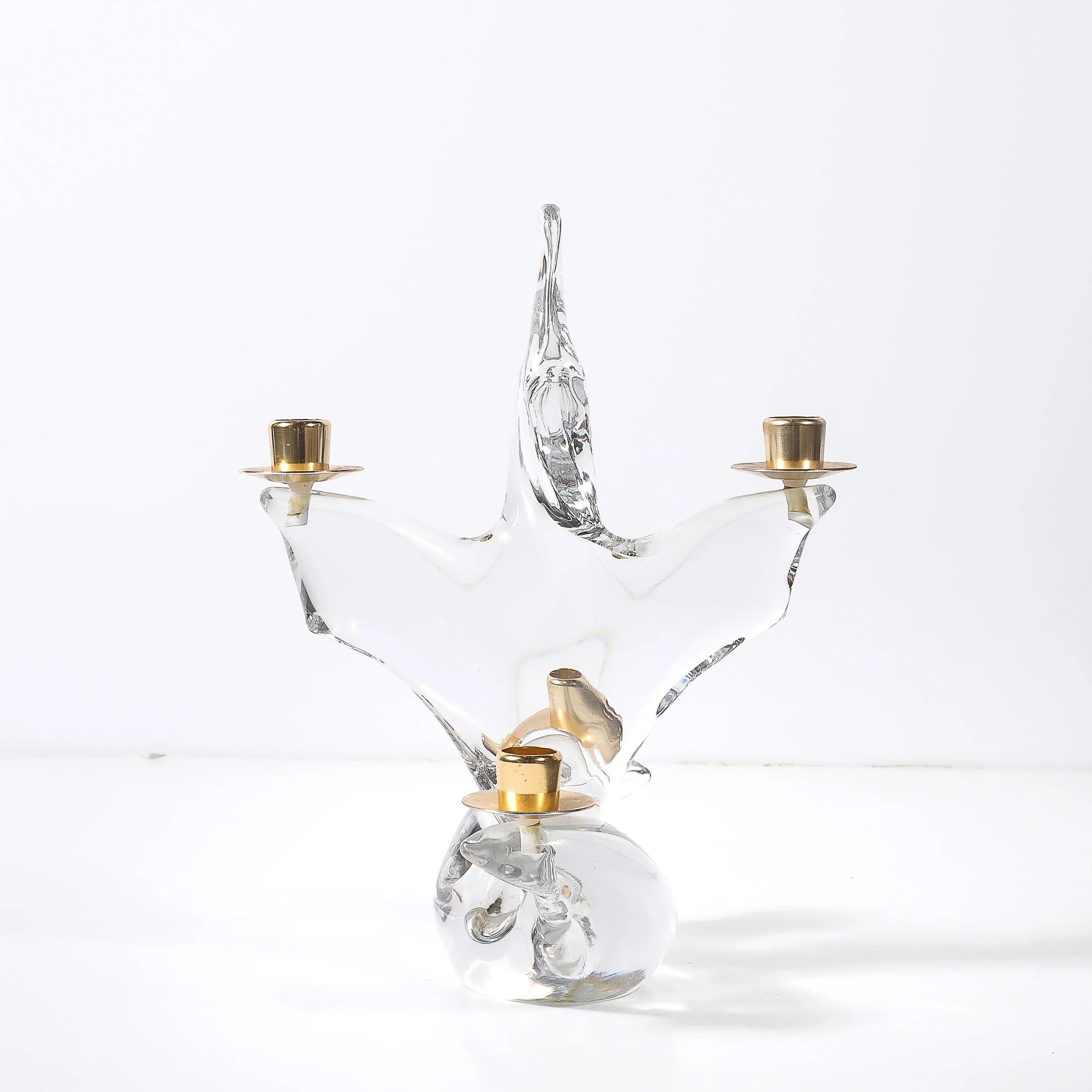 Pair of Mid-Century Crystal & Brass Candlestick Holders signed Schneider - High Style Deco 6.jpg