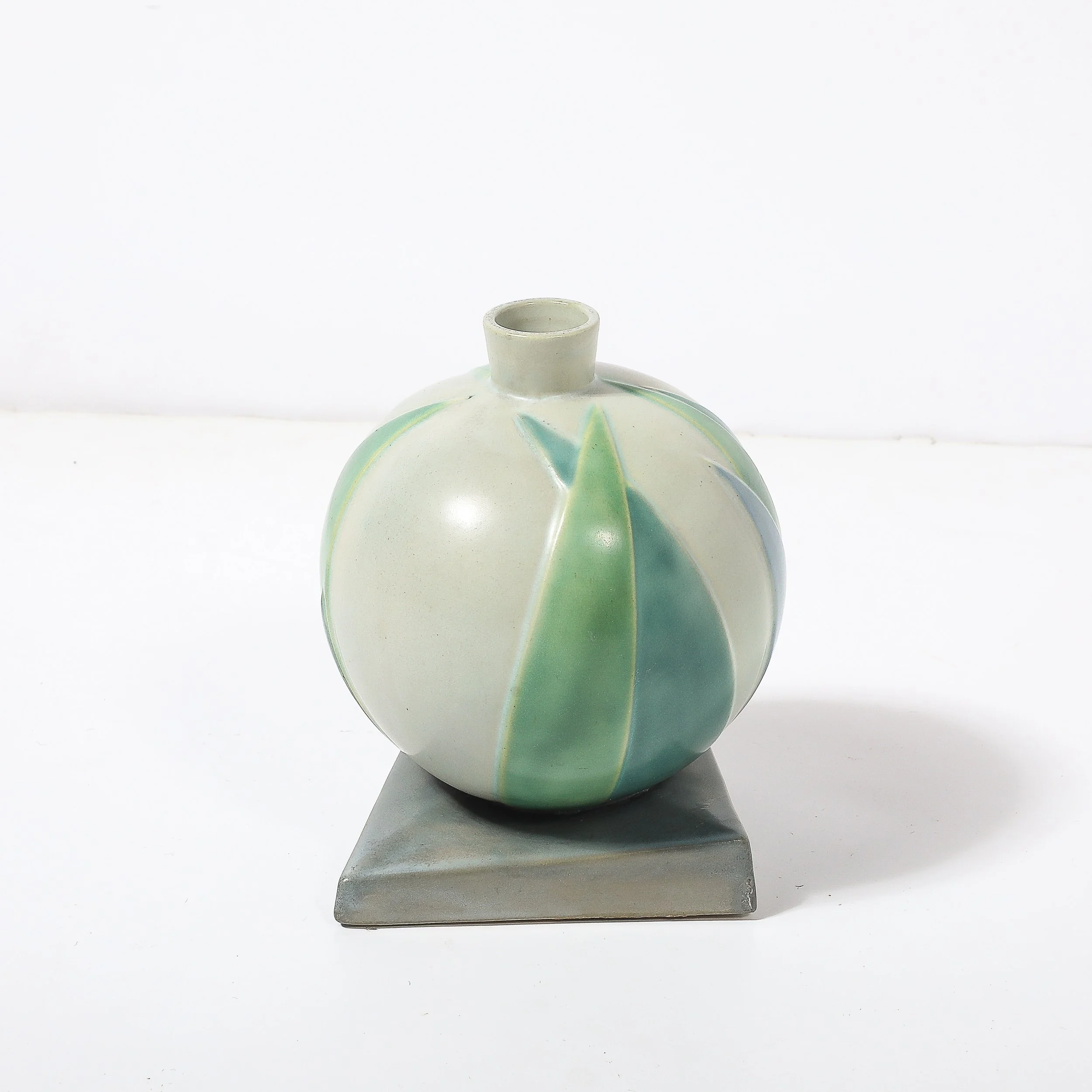 Art Deco Roseville Futura Ceramic Vase with Bamboo Leaf Design by Frank Ferrell - High Style Deco 2.jpg
