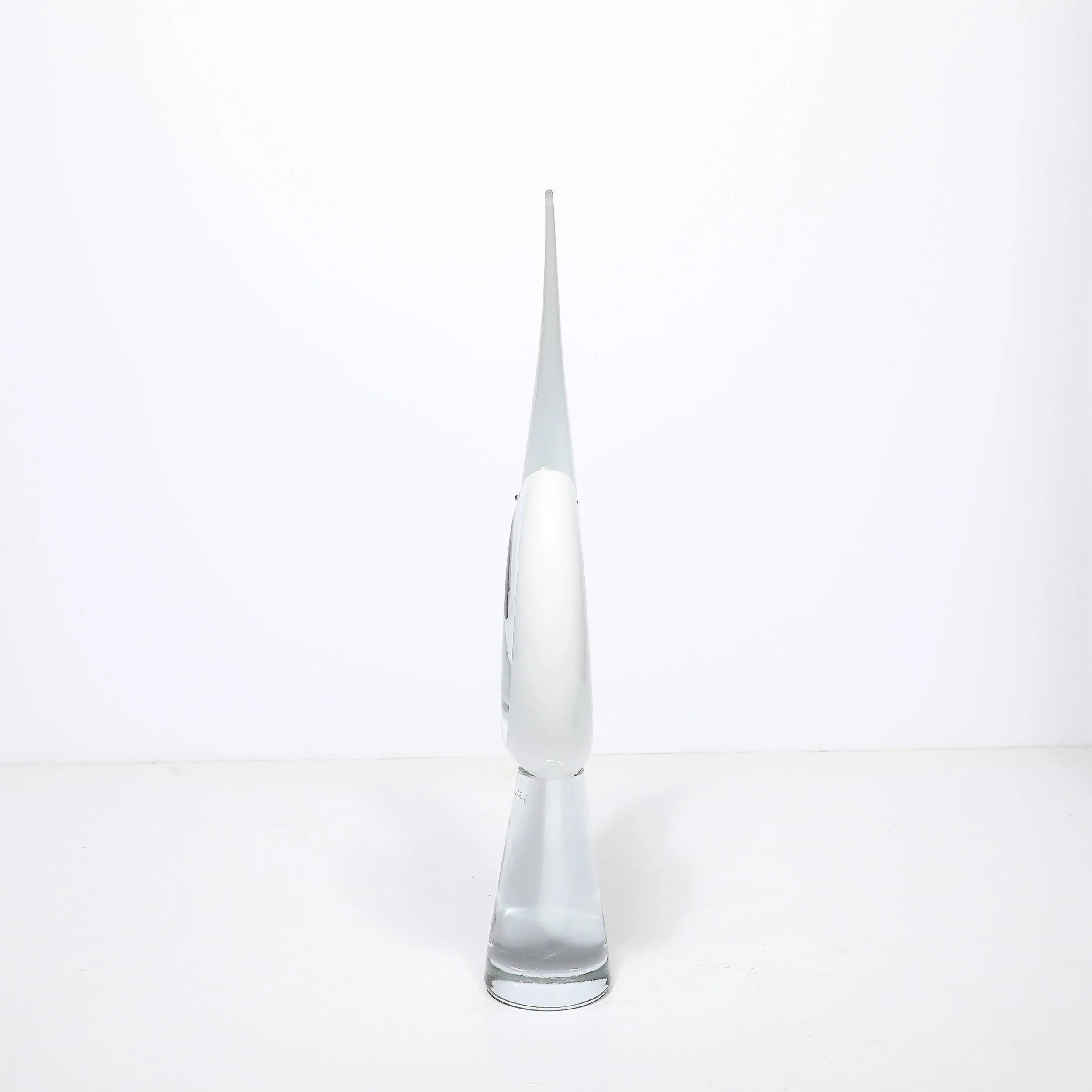 Mid-Century White & Transparent Murano Glass Bird Sculpture signed Renato Anatra - High Style Deco 5.jpg