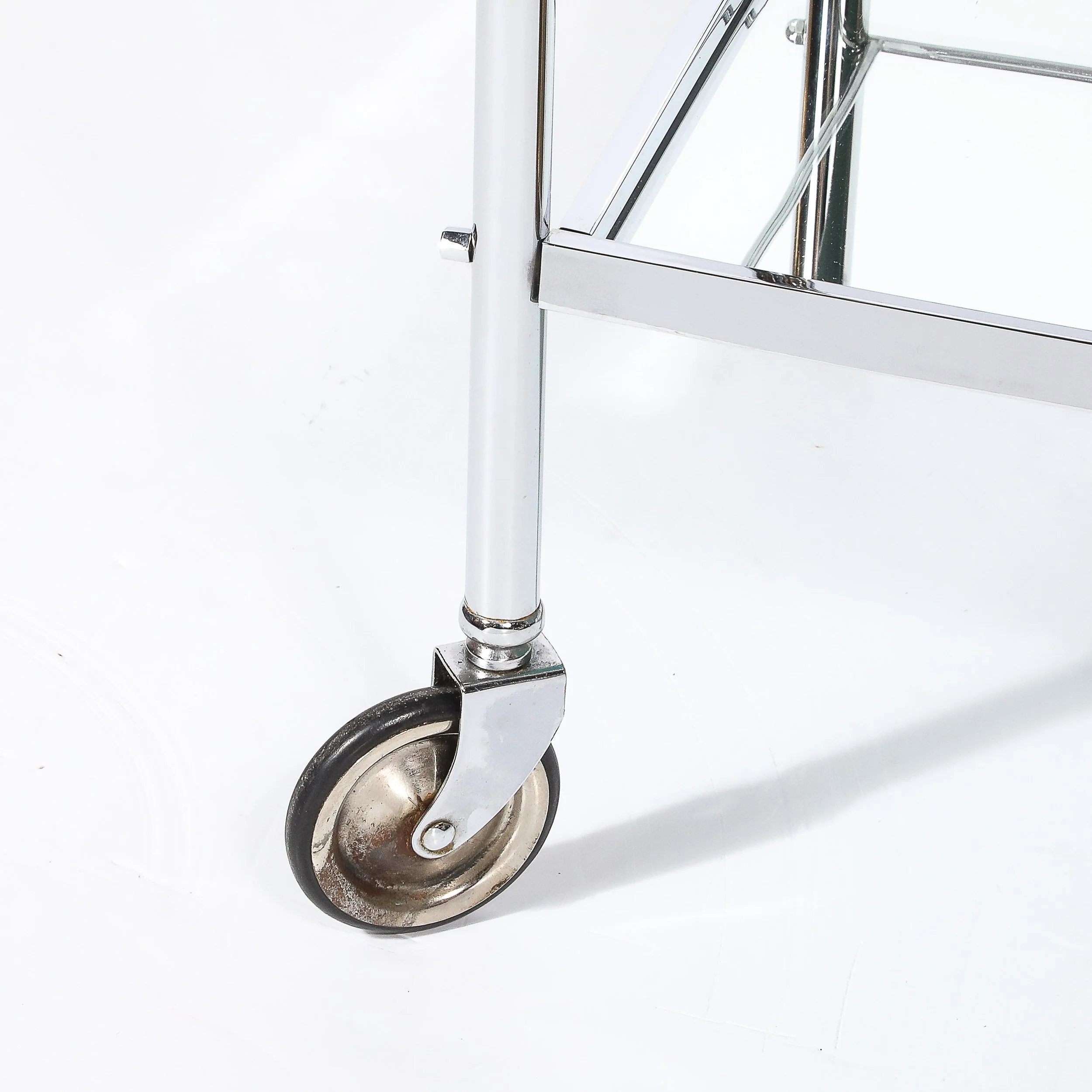 Art Deco Machine Age Two-Tier Tubular Bar Cart in Chrome & Mirror - High Style Deco 2.jpg