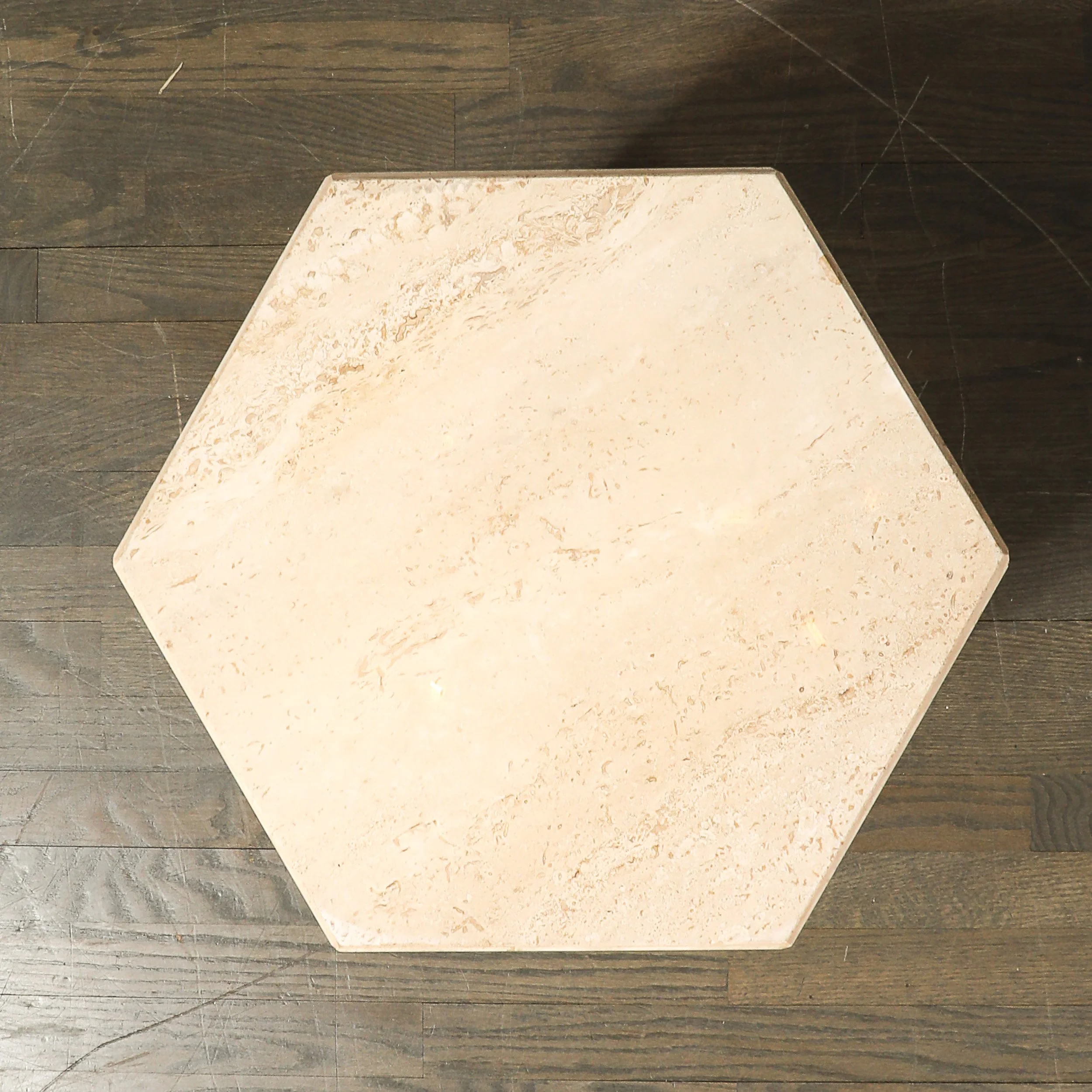 Pair of Mid-Century Modernist Hexagonal Travertine Pedestals - High Style Deco 15.jpg