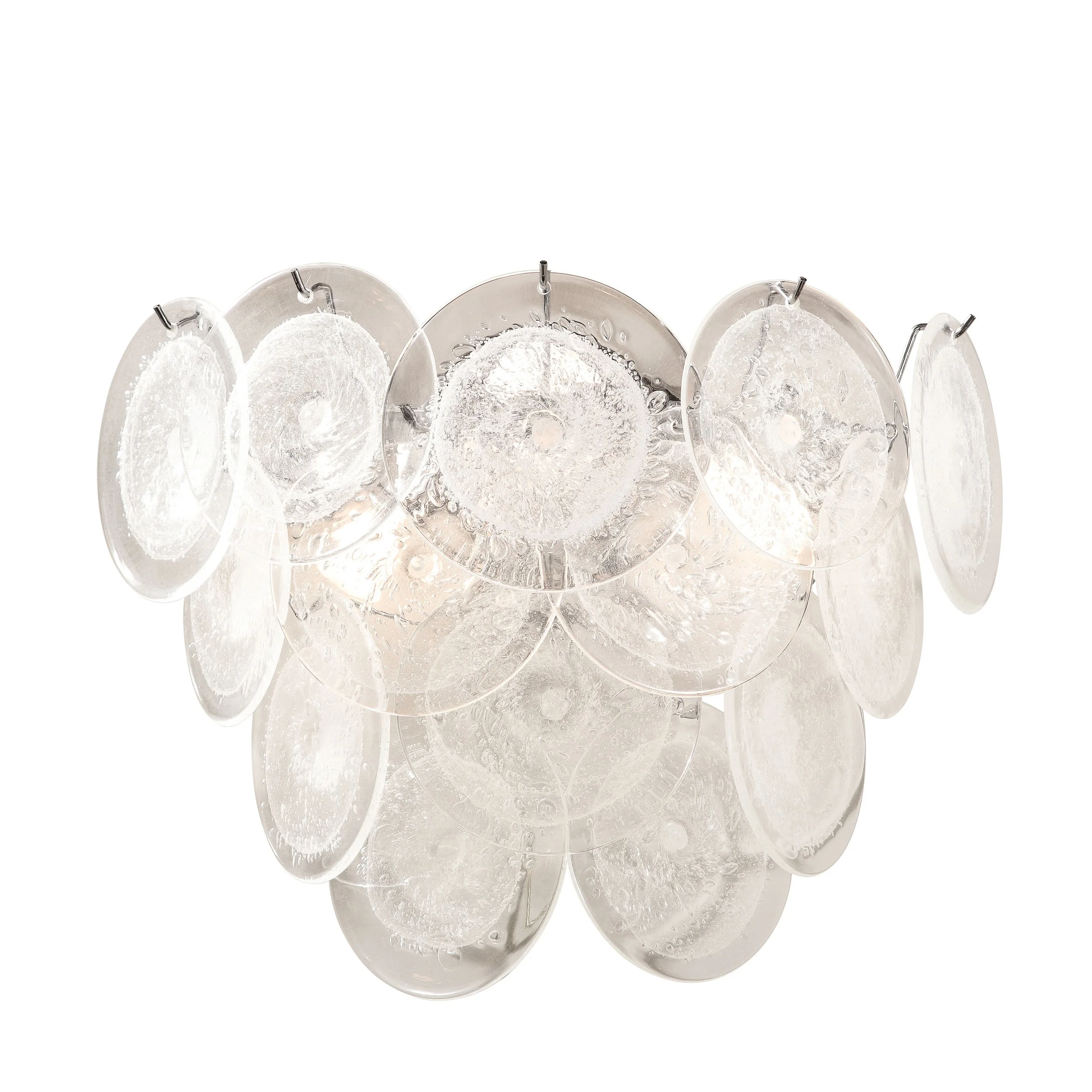 Pair of Modernist 14-Disc Sconces in Hand-Blown Murano Transparent Glass - High Style Deco 2.jpg