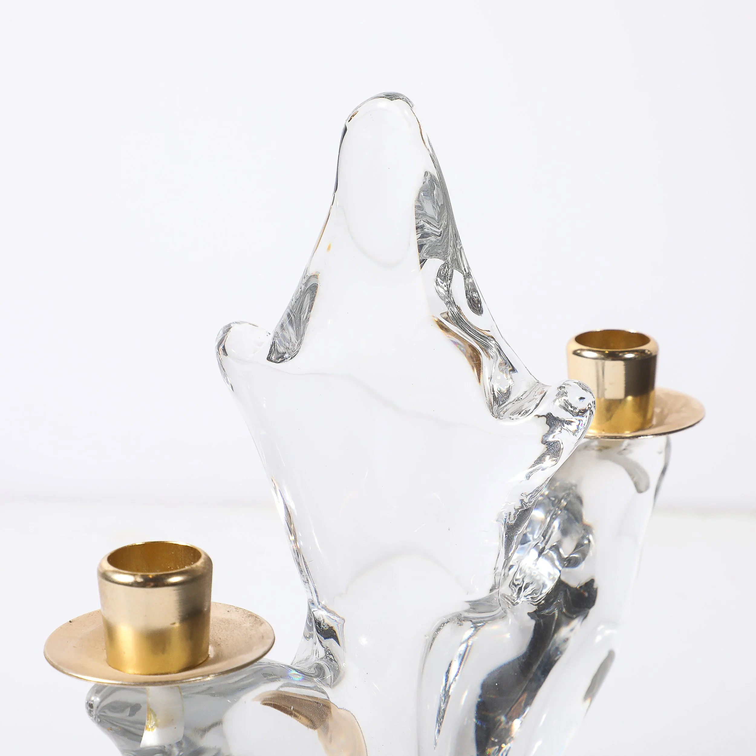 Pair of Mid-Century Crystal & Brass Candlestick Holders signed Schneider - High Style Deco 11.jpg