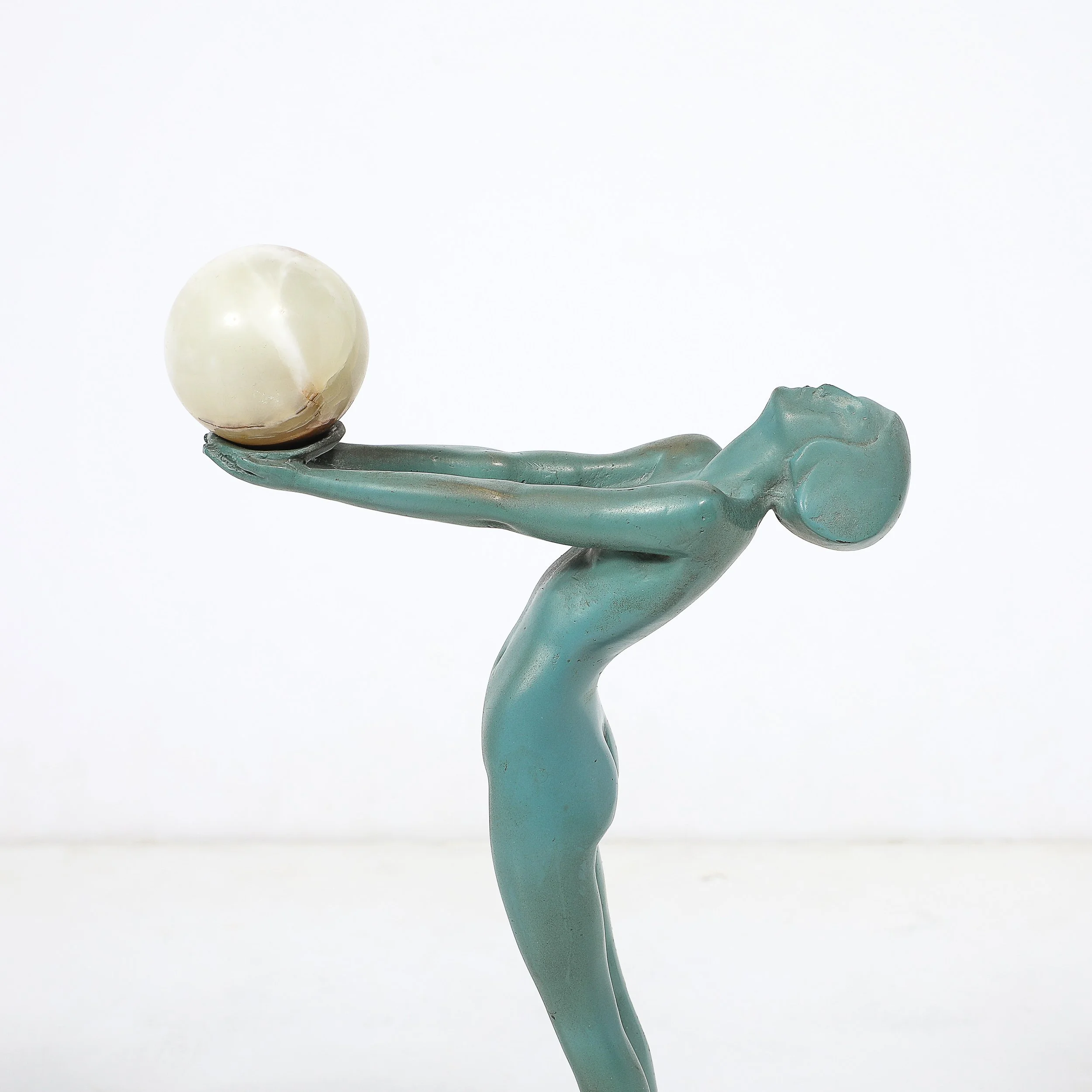 Art Deco Sculptural Onyx & Veria Green Marble Nude Flapper signed Max le Verrier - High Style Deco 3.jpg