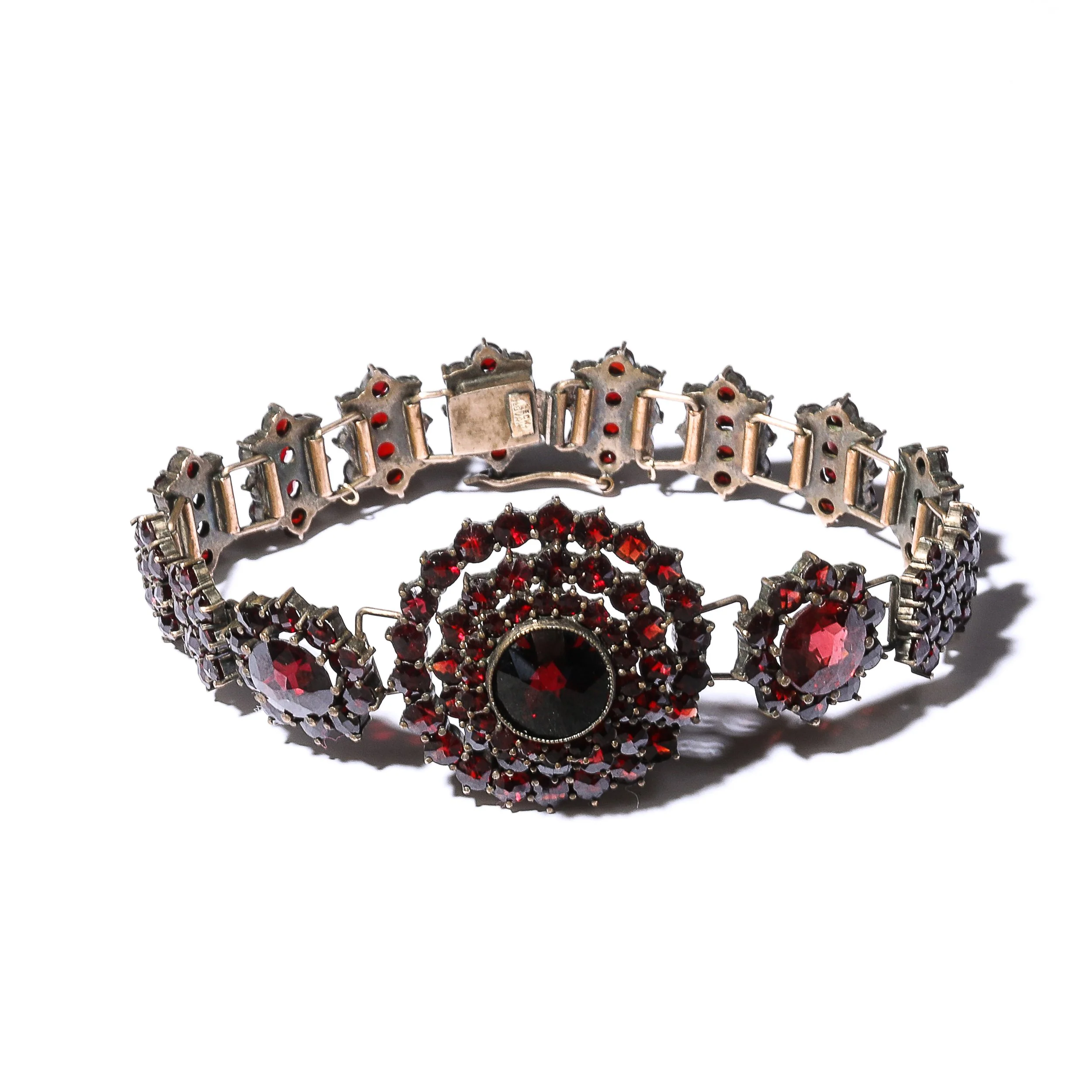 Antique Bohemian Bracelet Encrusted with Garnets in Garnet Gold Setting - High Style Deco 9.jpg