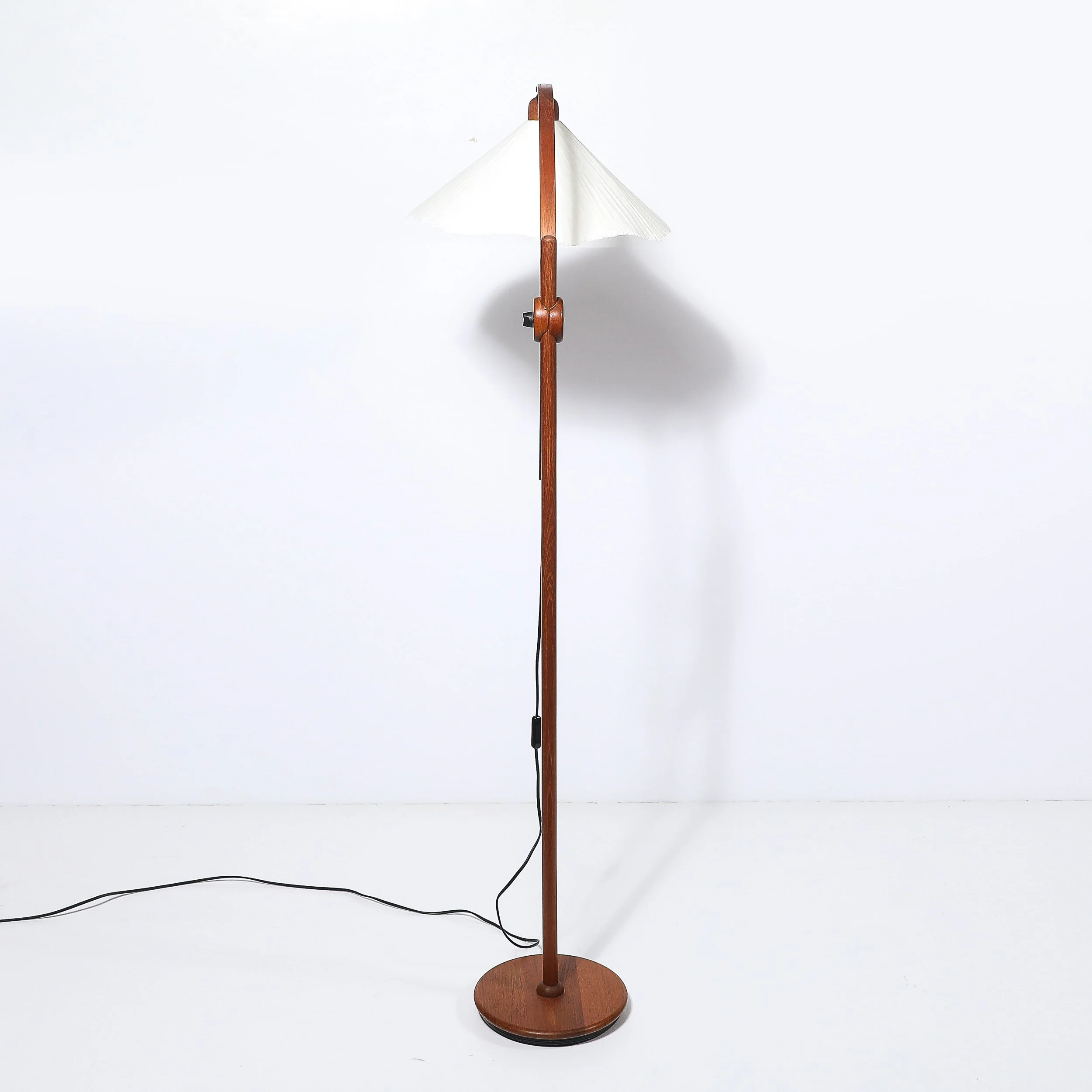 Mid-Century Sculptural Teak Adjustable Floor Lamp w: Custom Archival Paper Shade - High Style Deco 7.jpg