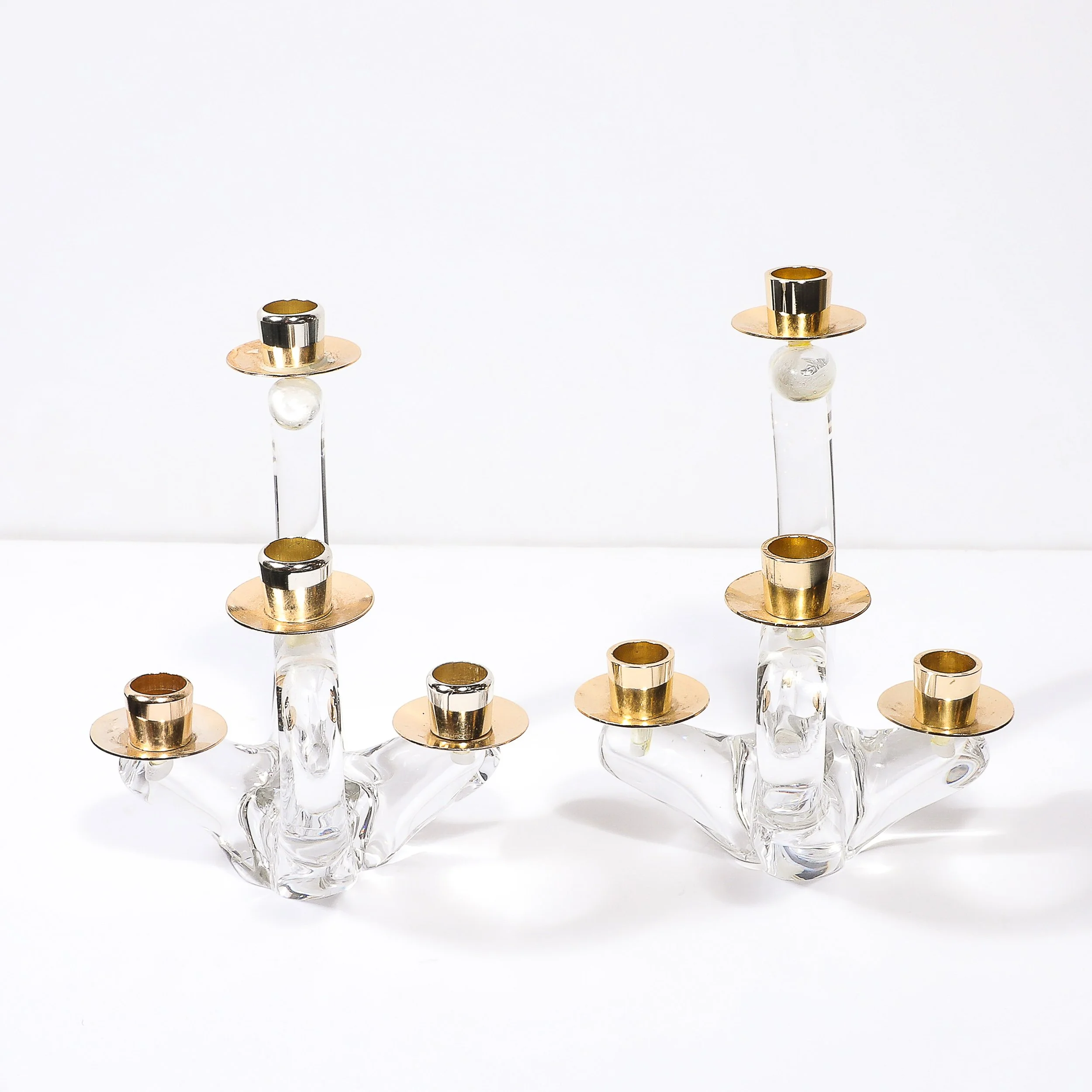 Pair of Mid-Century Amorphic Crystal & Brass 4 Arm Candelabras Signed Schneider - High Style Deco 9.jpg