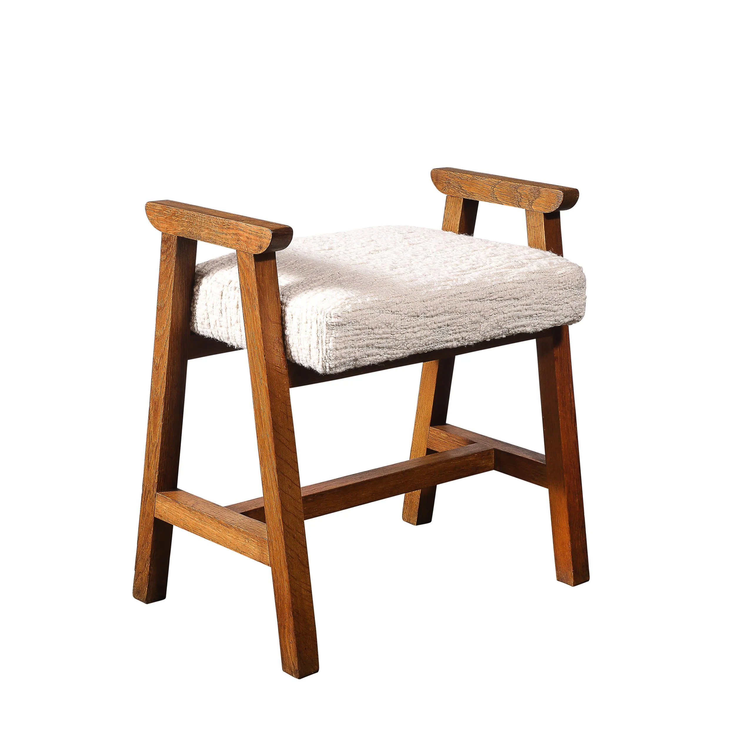 Mid-Century Modernist Oak Stool by Guillerme et Chambron Edition Votre Maison - High Style Deco.jpg