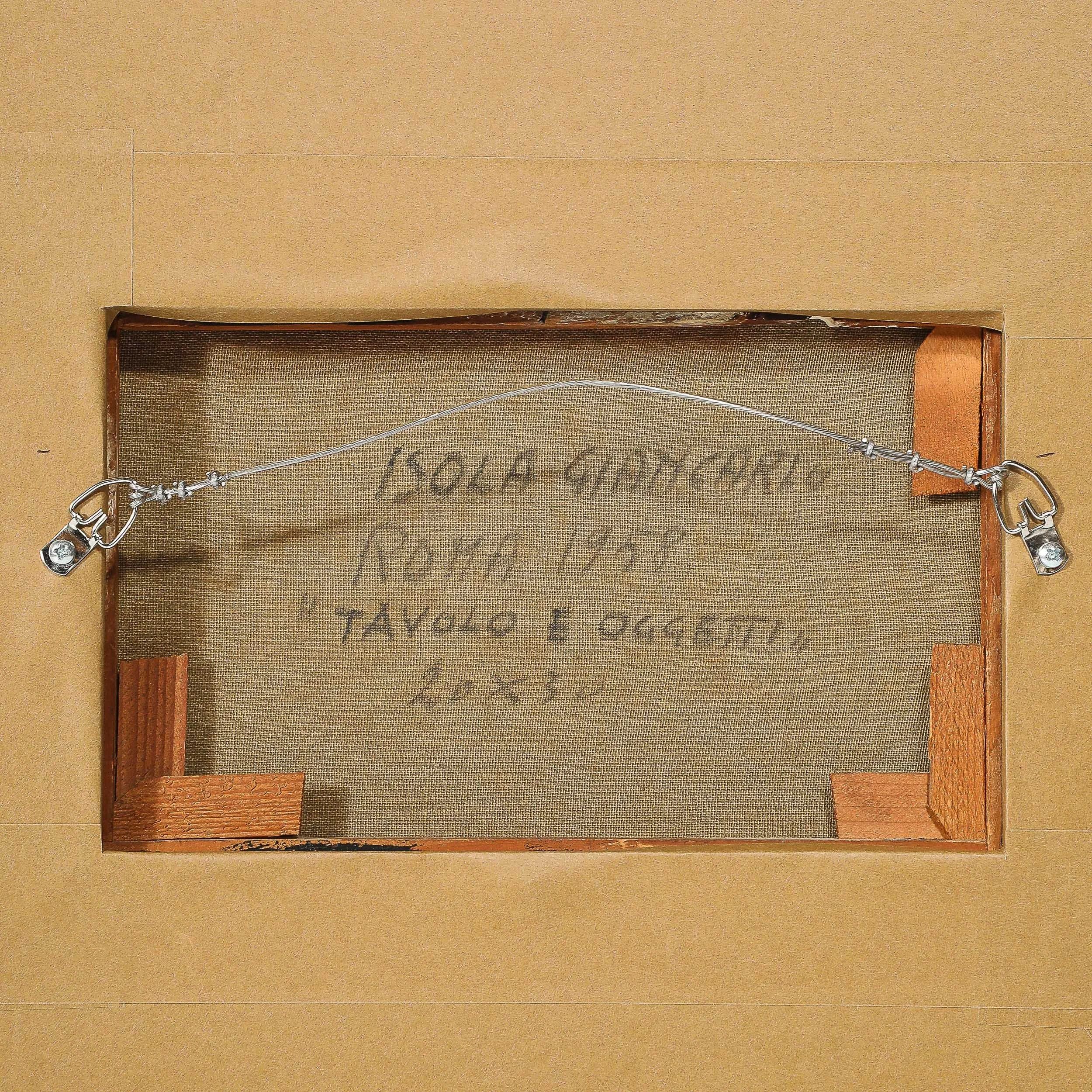 Mid-Century Oil on Canvas Abstract Still Life Entitled "Tavolo E Oggetti" - High Style Deco 8.jpg