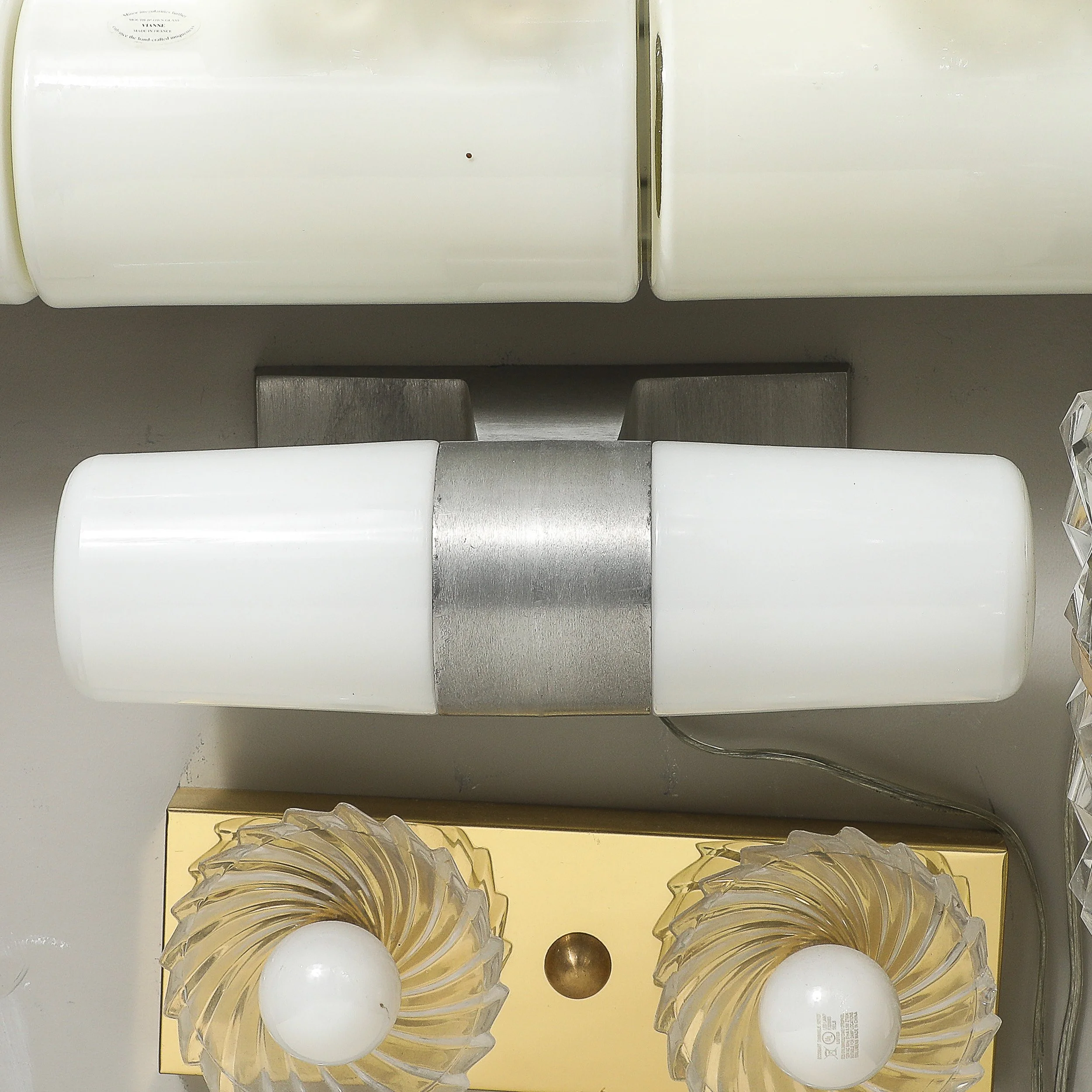 Mid-Century Milk Glass & Brushed Aluminum Cylindrical Vanity Light by Paul Mayen - High Style Deco 5.jpg