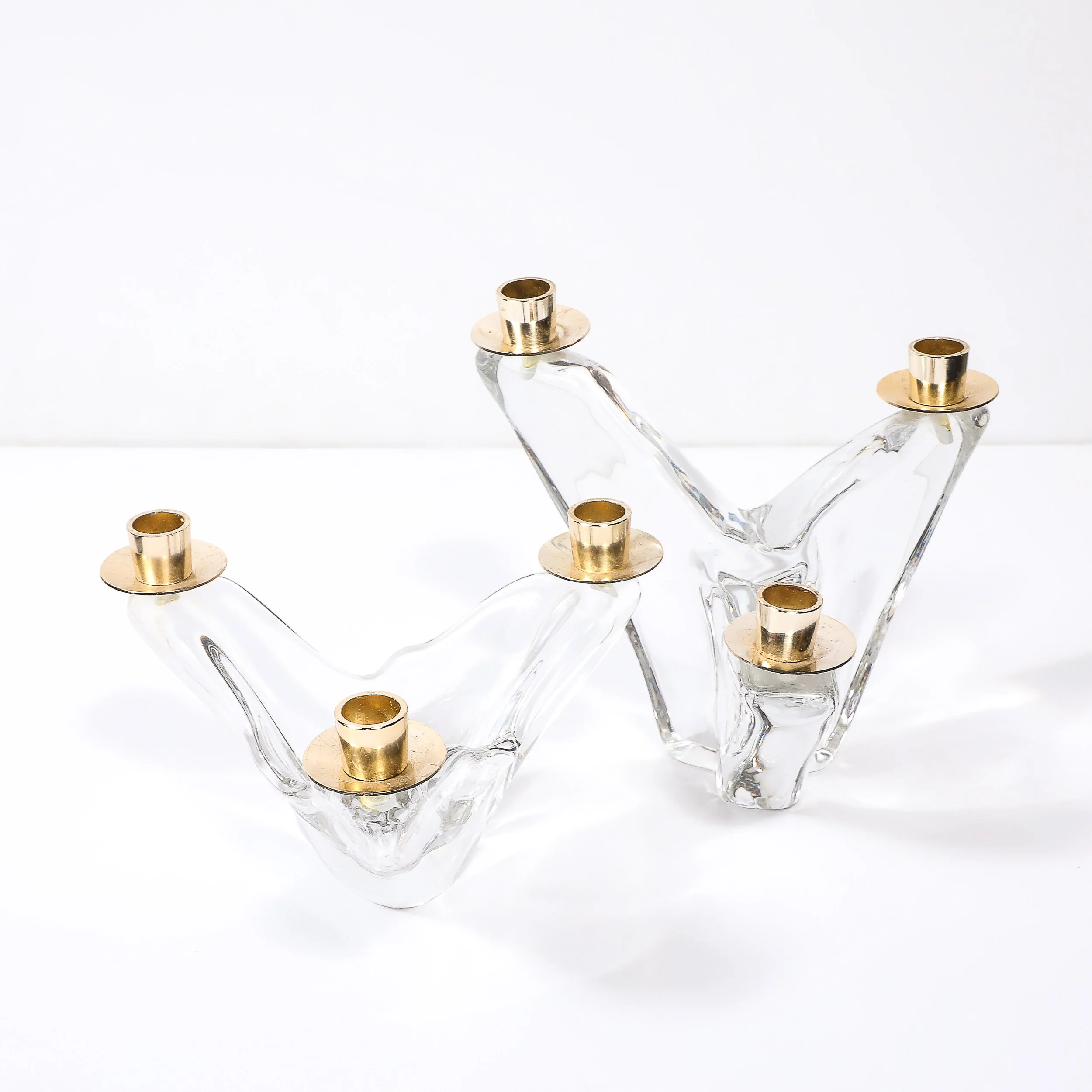 Pair of Mid-Century Amorphic Crystal & Brass 3 Arm Candelabra Signed Schneider - High Style Deco 6.jpg