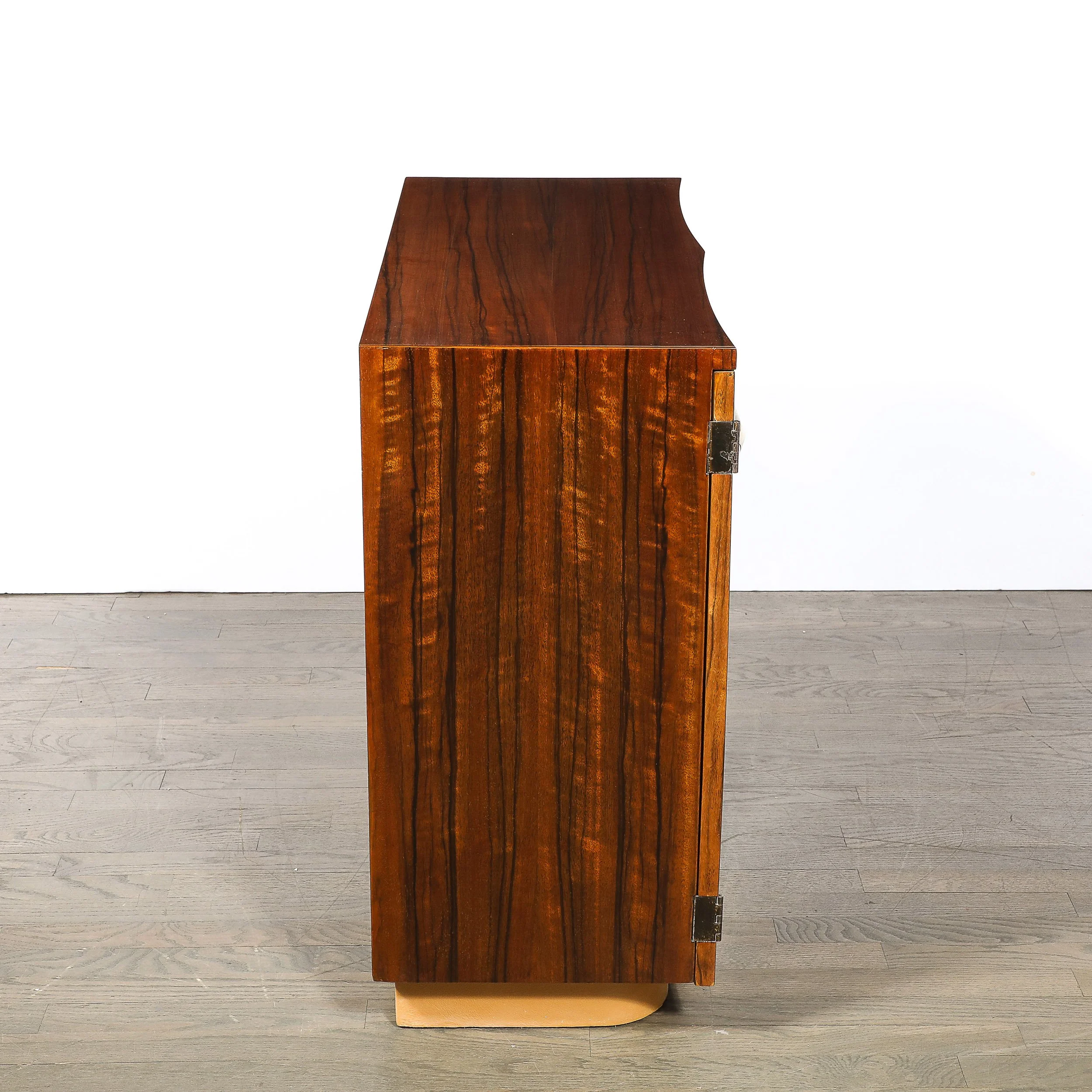 Art Deco Brass Pulls & Leather Wrapped Base Paldao Wood Cabinet by Gilbert Rhode - High Style Deco 13.jpg