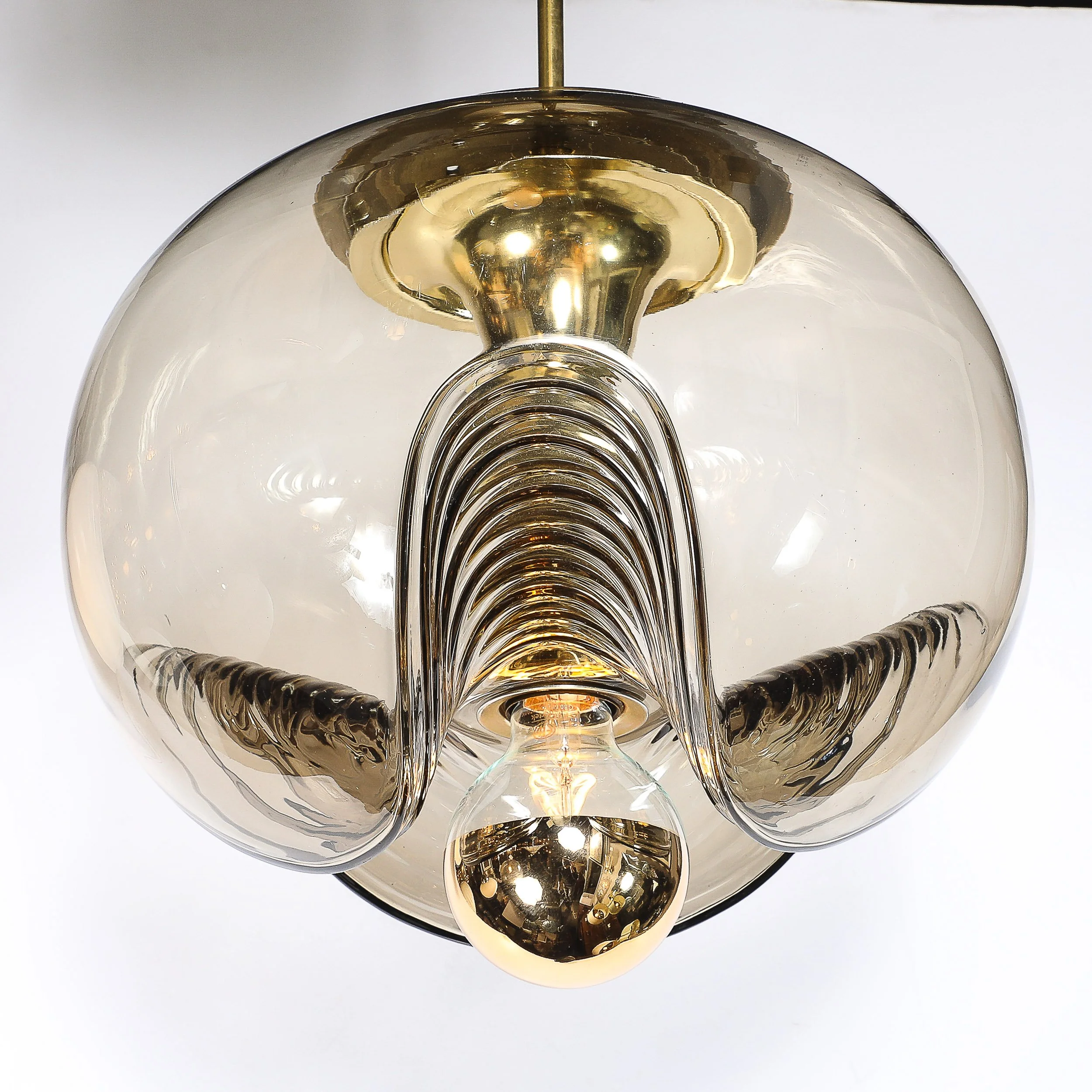 Mid-Century Smoked Glass Undulating Pendant Chandelier by Peill & Putzler - High Style Deco 4.jpg