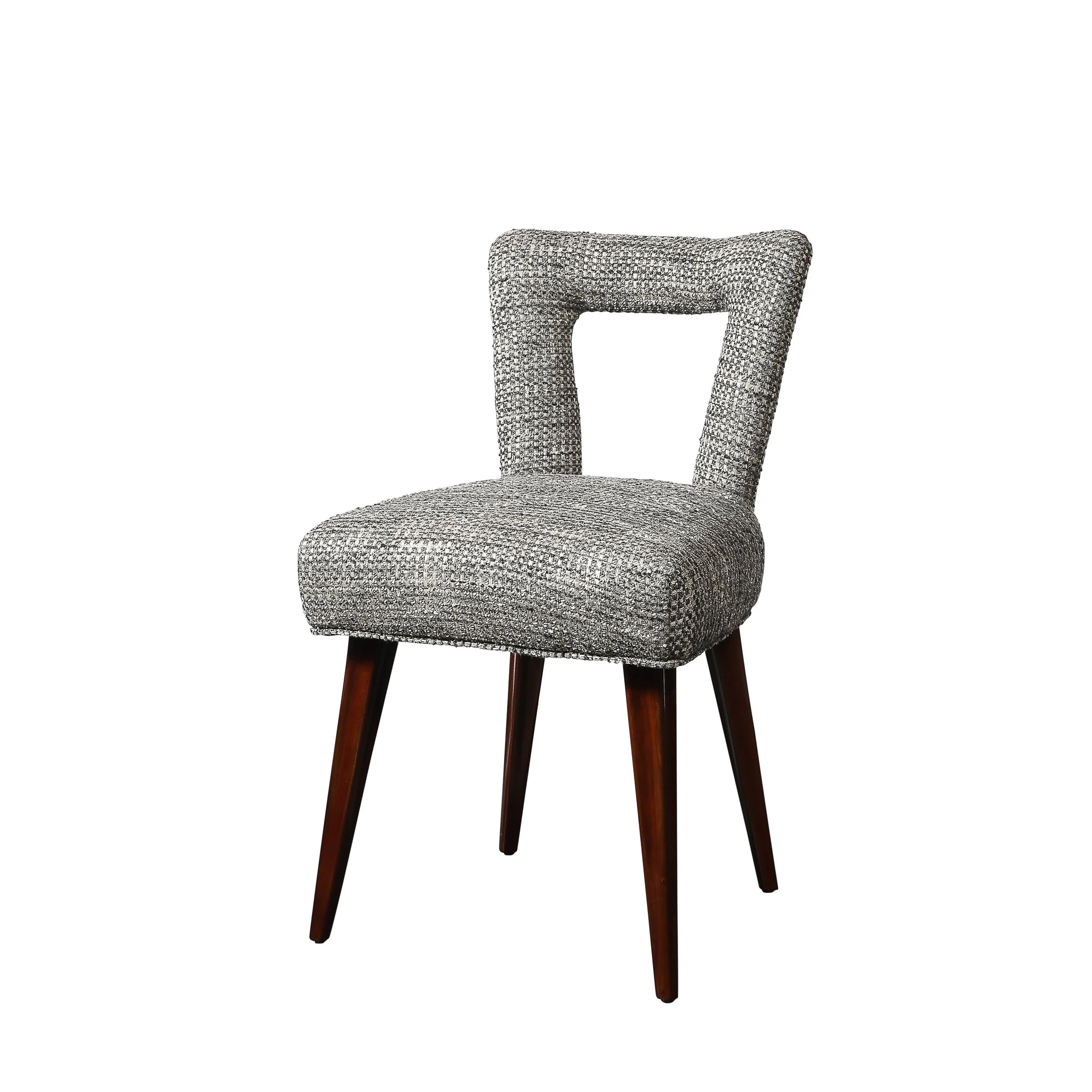 Set of 4 Mid-Century Open Back Upholstered Dining Chairs w: Splayed Tapered Legs - High Style Deco 6.jpg