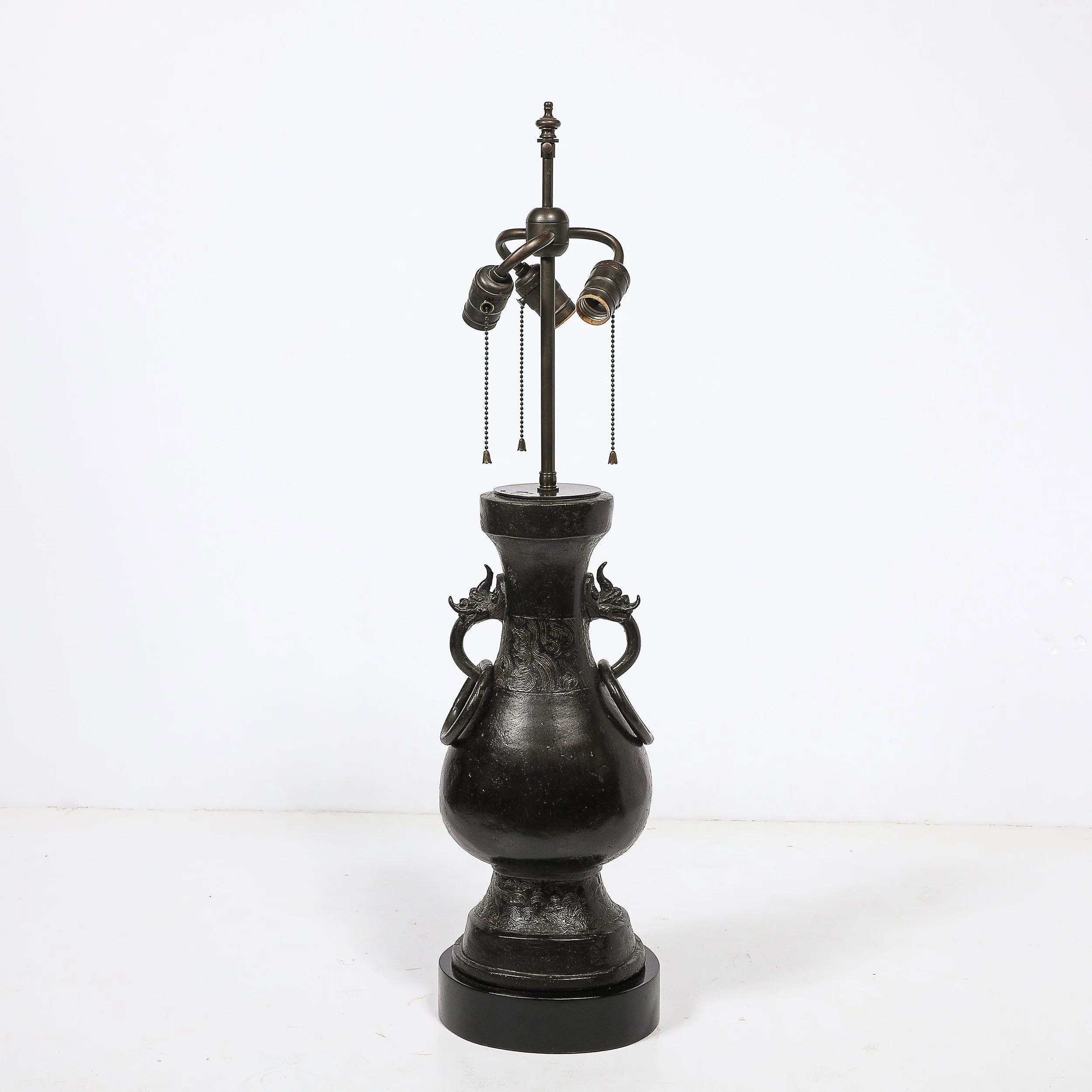 Pair of Mid-Century Iron Dragon Amphora Chinoiserie Table Lamps w: Ring Details - High Style Deco 10.jpg